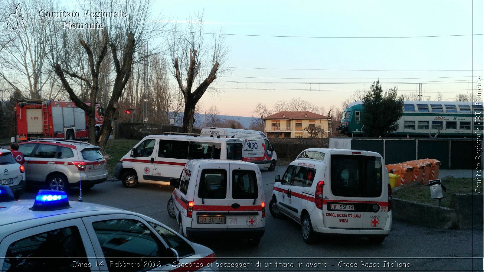 Ivrea 14 Febbraio 2018 - Soccorso ai passeggeri di un treno in avaria - Croce Rossa Italiana- Comitato Regionale del Piemonte