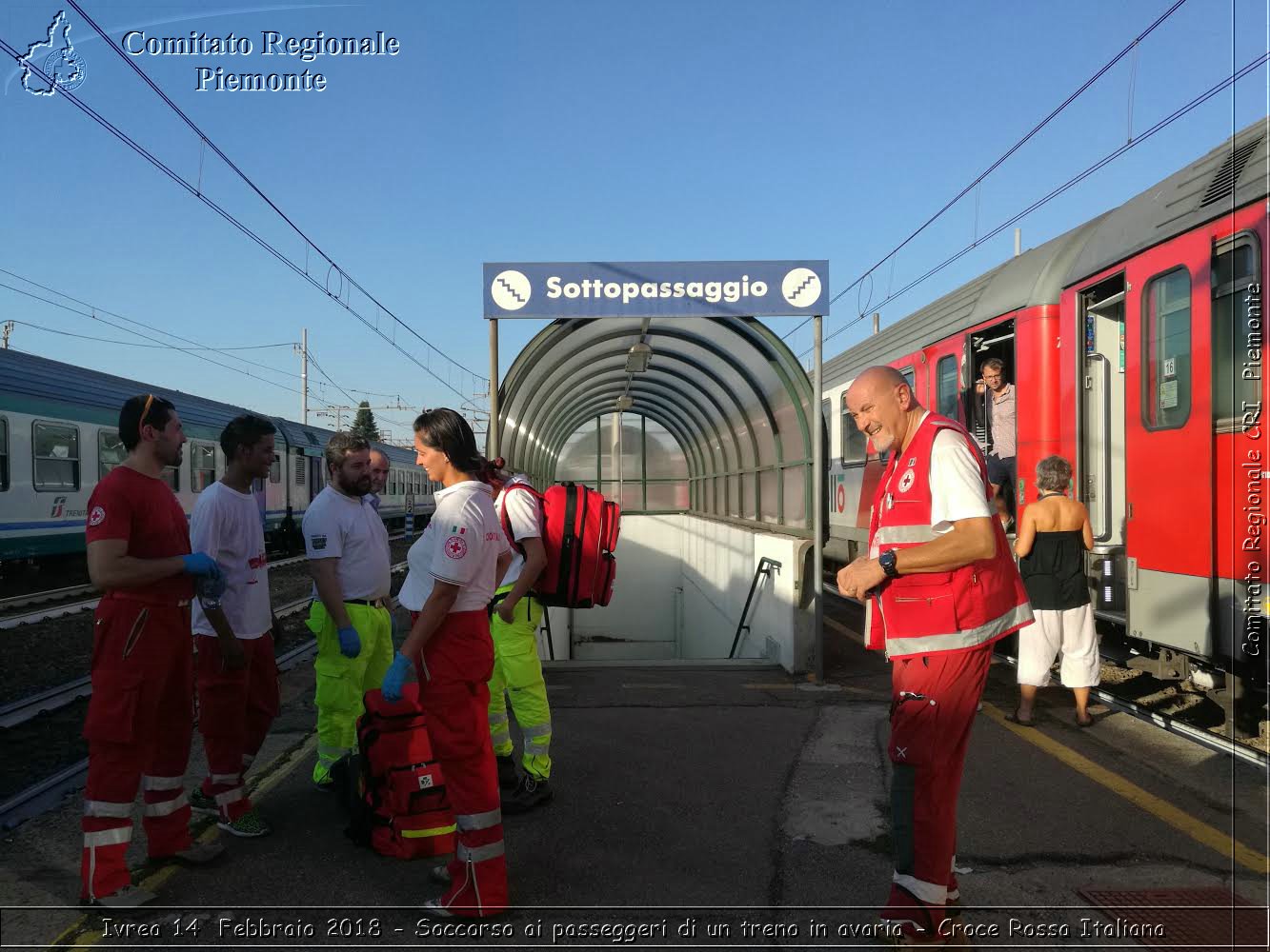 Ivrea 14 Febbraio 2018 - Soccorso ai passeggeri di un treno in avaria - Croce Rossa Italiana- Comitato Regionale del Piemonte