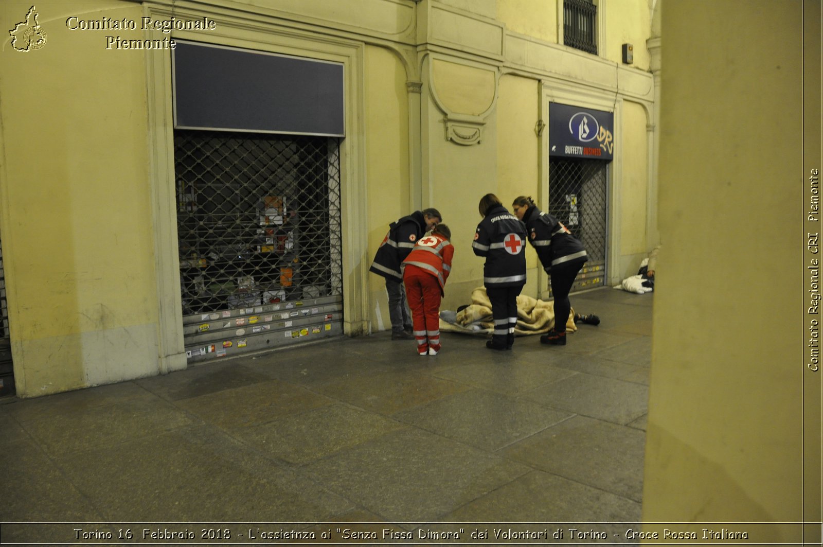 Torino 16 Febbraio 2018 - L'assistenza ai "Senza Fissa Dimora" dei Volontari di Torino - Croce Rossa Italiana- Comitato Regionale del Piemonte