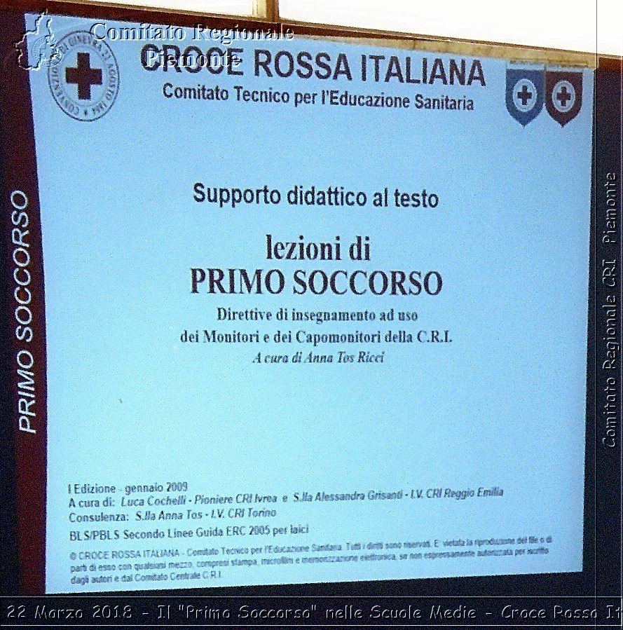 Mathi 22 Marzo 2018 - Il "Primo Soccorso" nelle Scuole Medie - Croce Rossa Italiana- Comitato Regionale del Piemonte