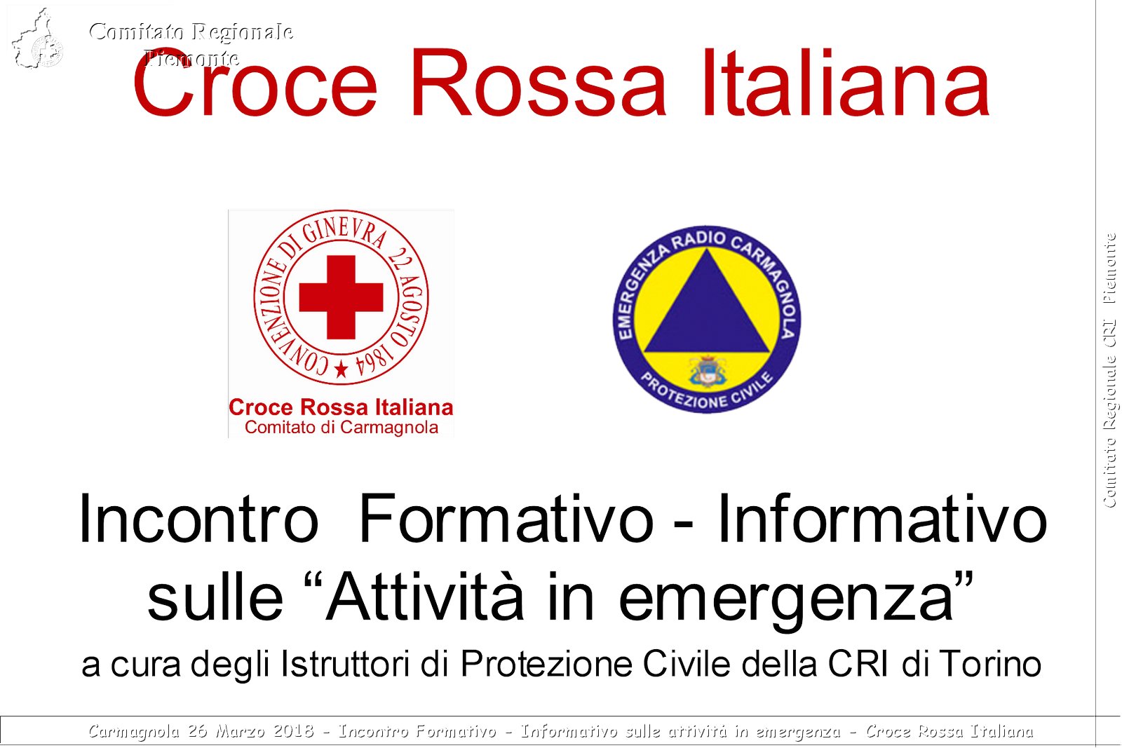 Mathi 22 Marzo 2018 - Il "Primo Soccorso" nelle Scuole Medie - Croce Rossa Italiana- Comitato Regionale del Piemonte