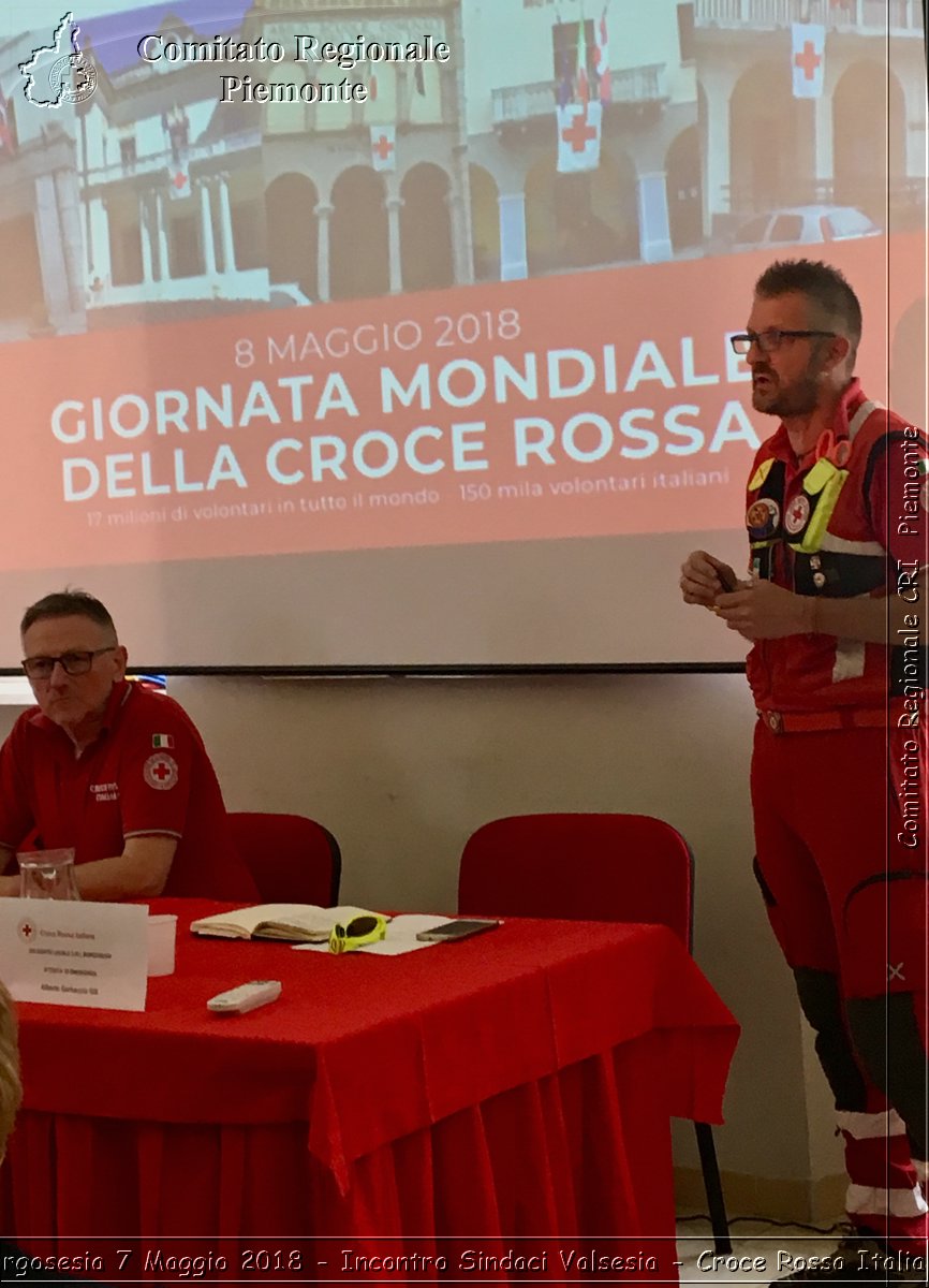 Borgosesia 7 Maggio 2018 - Incontro Sindaci Valsesia - Croce Rossa Italiana- Comitato Regionale del Piemonte