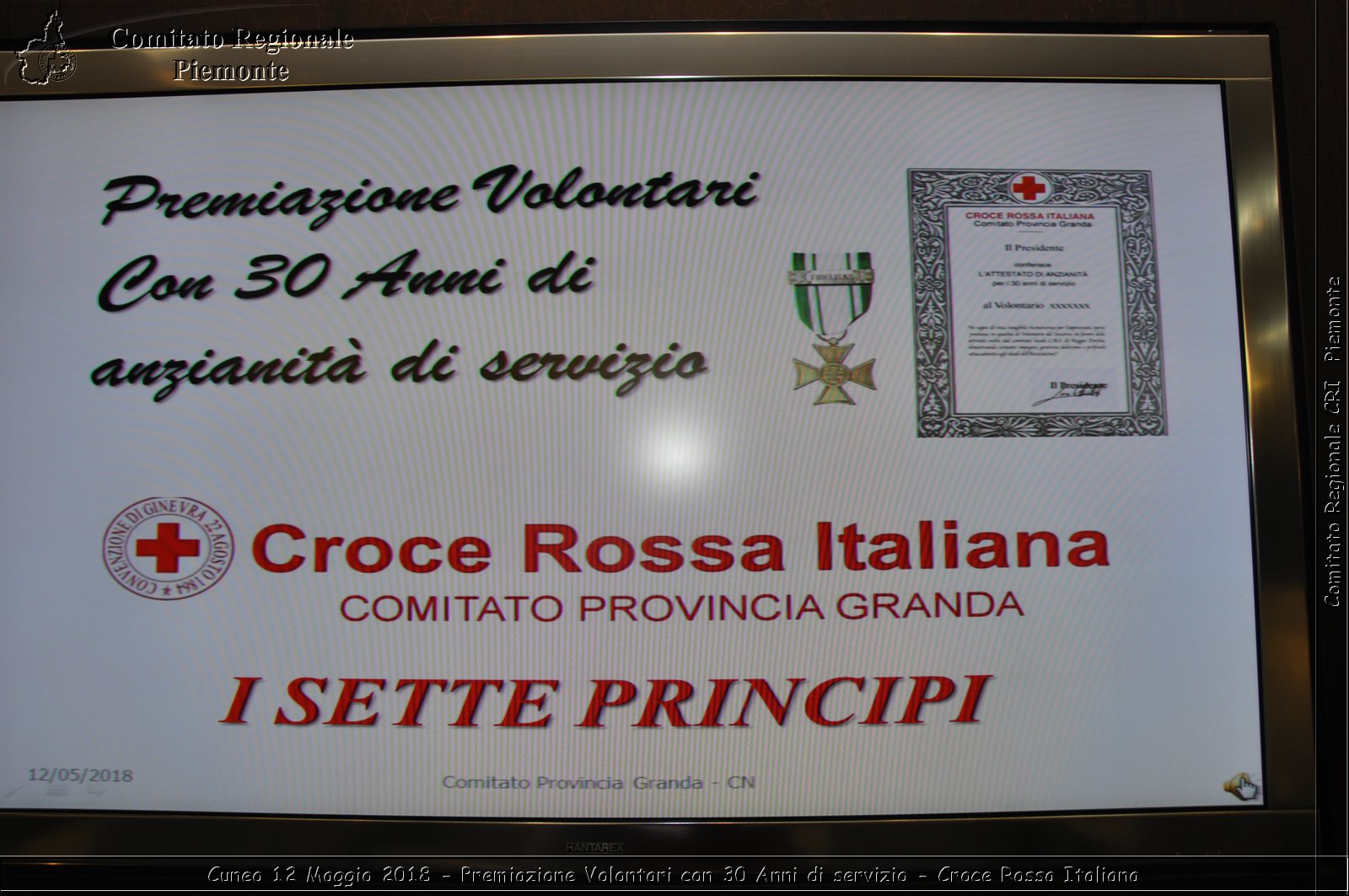 Cuneo 12 Maggio 2018 - Premiazione Volontari con 30 Anni di servizio - Croce Rossa Italiana- Comitato Regionale del Piemonte