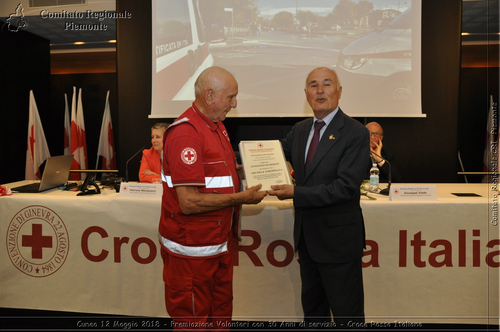 Cuneo 12 Maggio 2018 - Premiazione Volontari con 30 Anni di servizio - Croce Rossa Italiana- Comitato Regionale del Piemonte