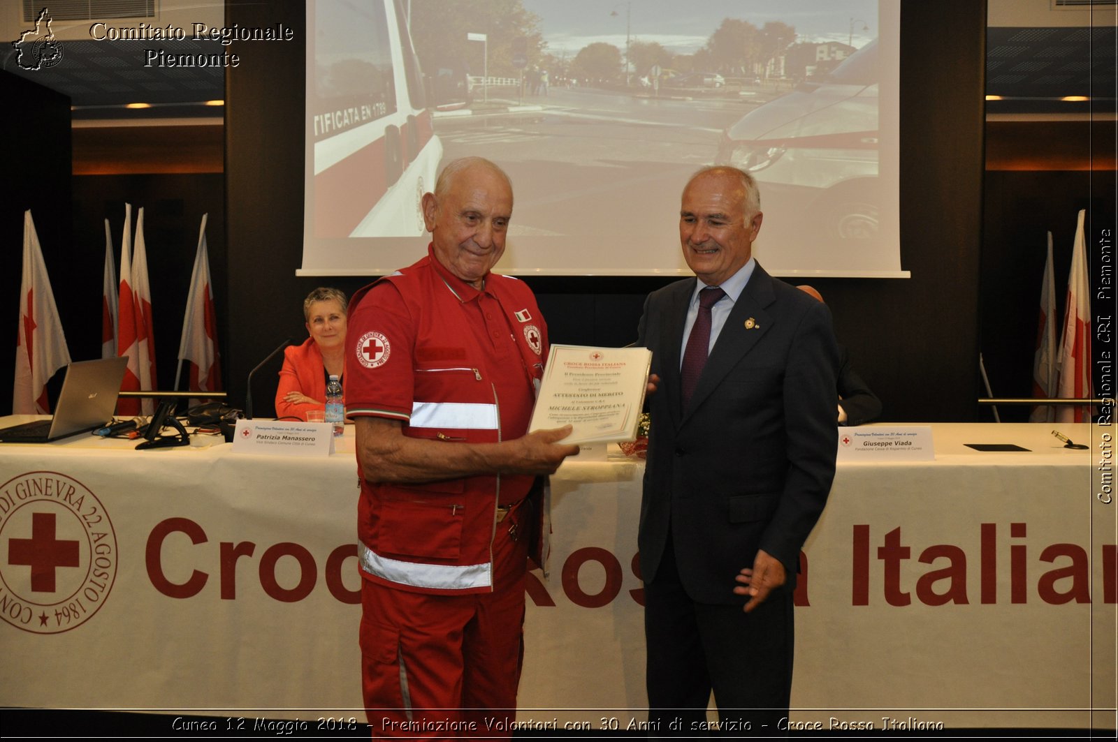 Cuneo 12 Maggio 2018 - Premiazione Volontari con 30 Anni di servizio - Croce Rossa Italiana- Comitato Regionale del Piemonte