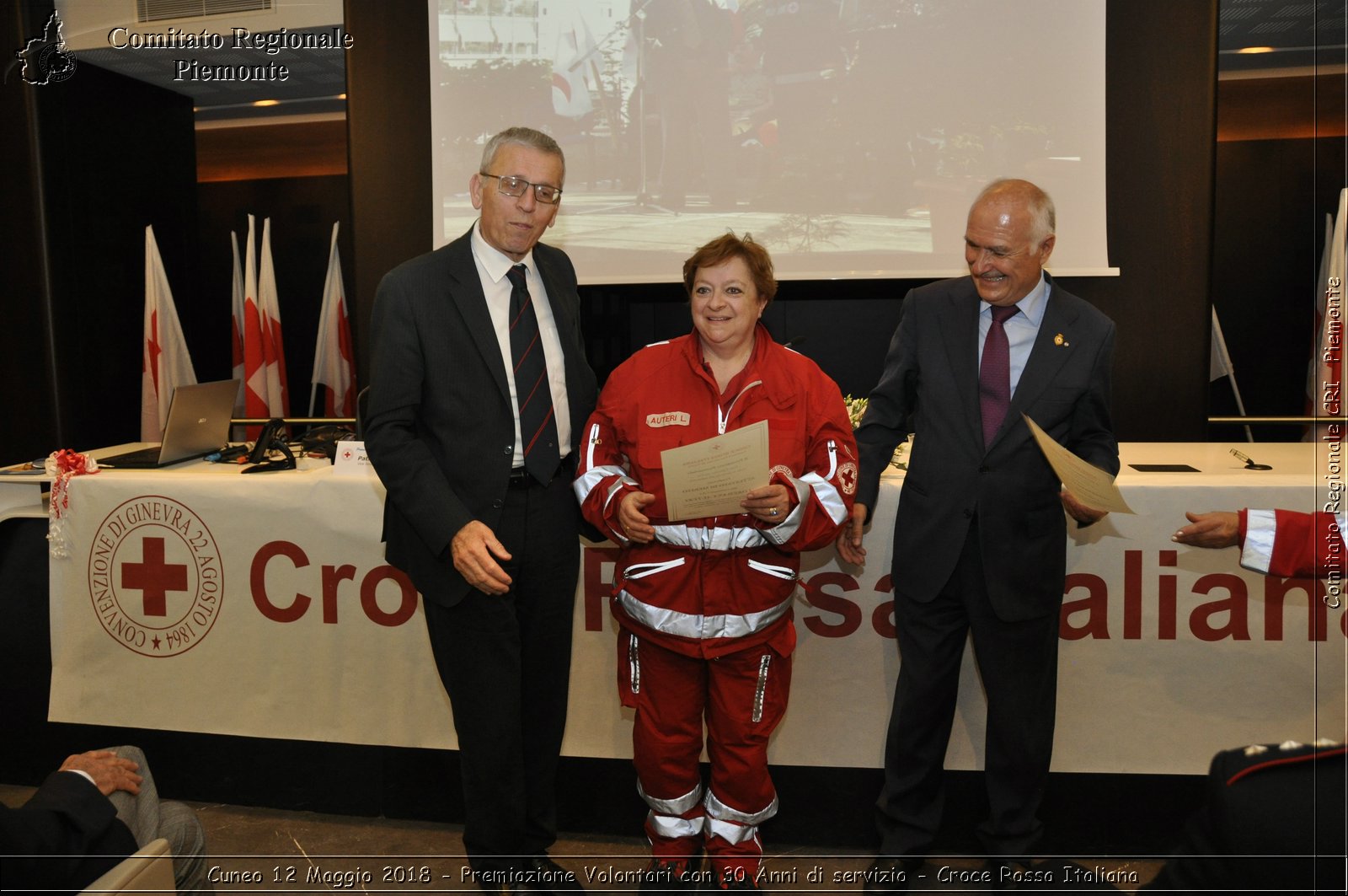 Cuneo 12 Maggio 2018 - Premiazione Volontari con 30 Anni di servizio - Croce Rossa Italiana- Comitato Regionale del Piemonte