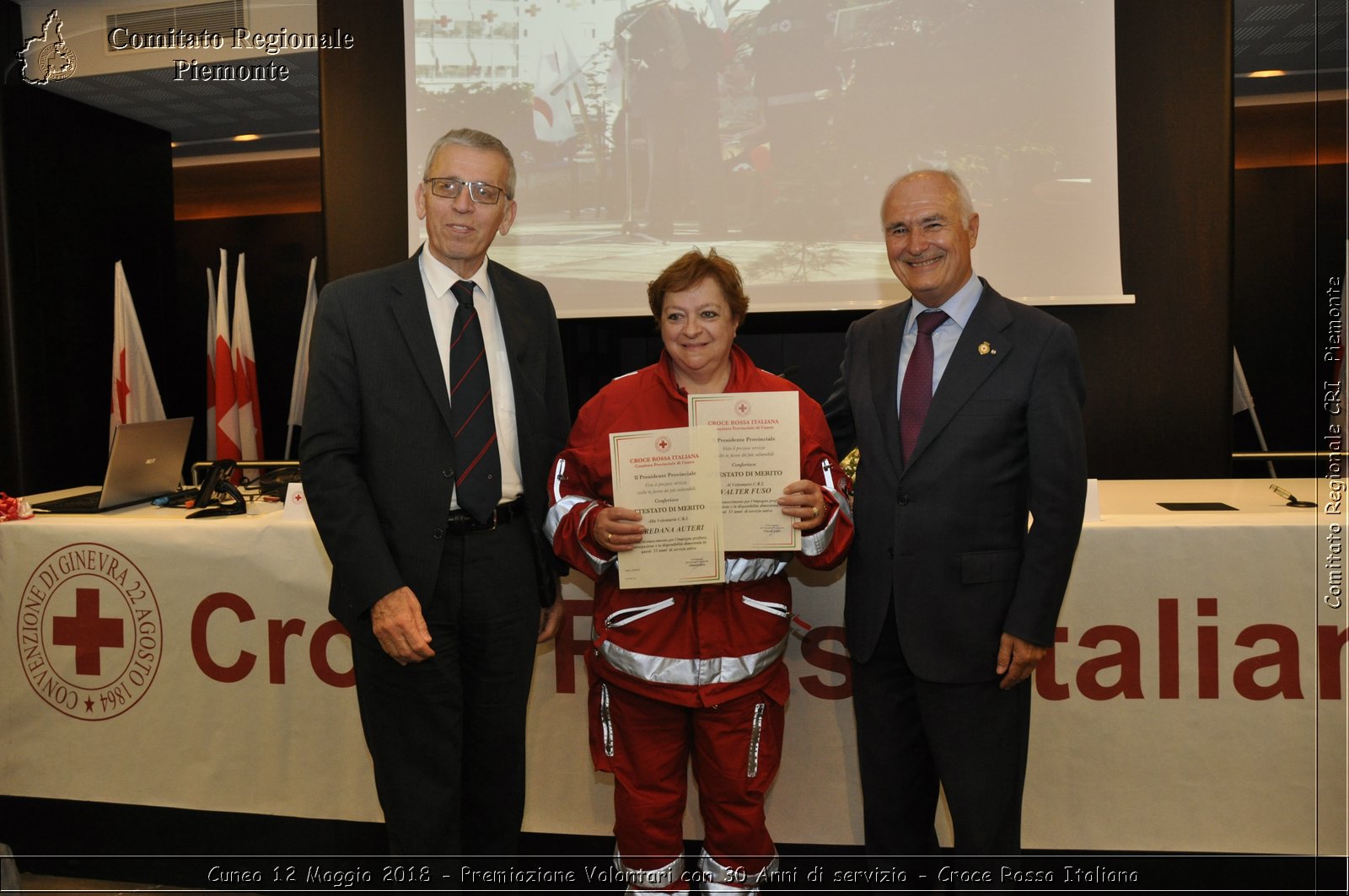 Cuneo 12 Maggio 2018 - Premiazione Volontari con 30 Anni di servizio - Croce Rossa Italiana- Comitato Regionale del Piemonte