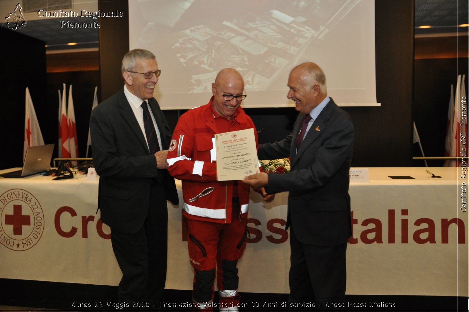 Cuneo 12 Maggio 2018 - Premiazione Volontari con 30 Anni di servizio - Croce Rossa Italiana- Comitato Regionale del Piemonte