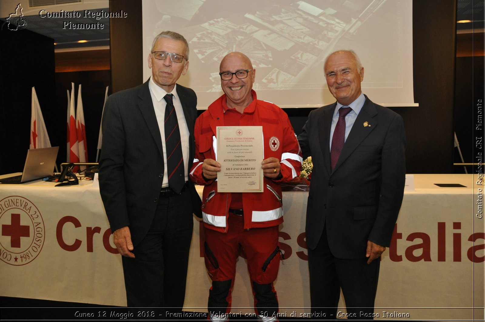 Cuneo 12 Maggio 2018 - Premiazione Volontari con 30 Anni di servizio - Croce Rossa Italiana- Comitato Regionale del Piemonte