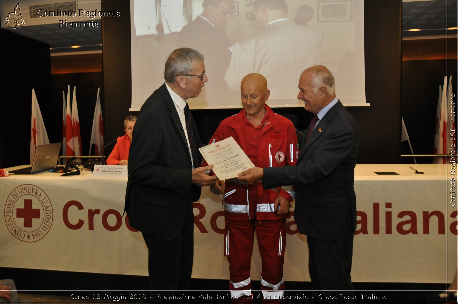 Cuneo 12 Maggio 2018 - Premiazione Volontari con 30 Anni di servizio - Croce Rossa Italiana- Comitato Regionale del Piemonte