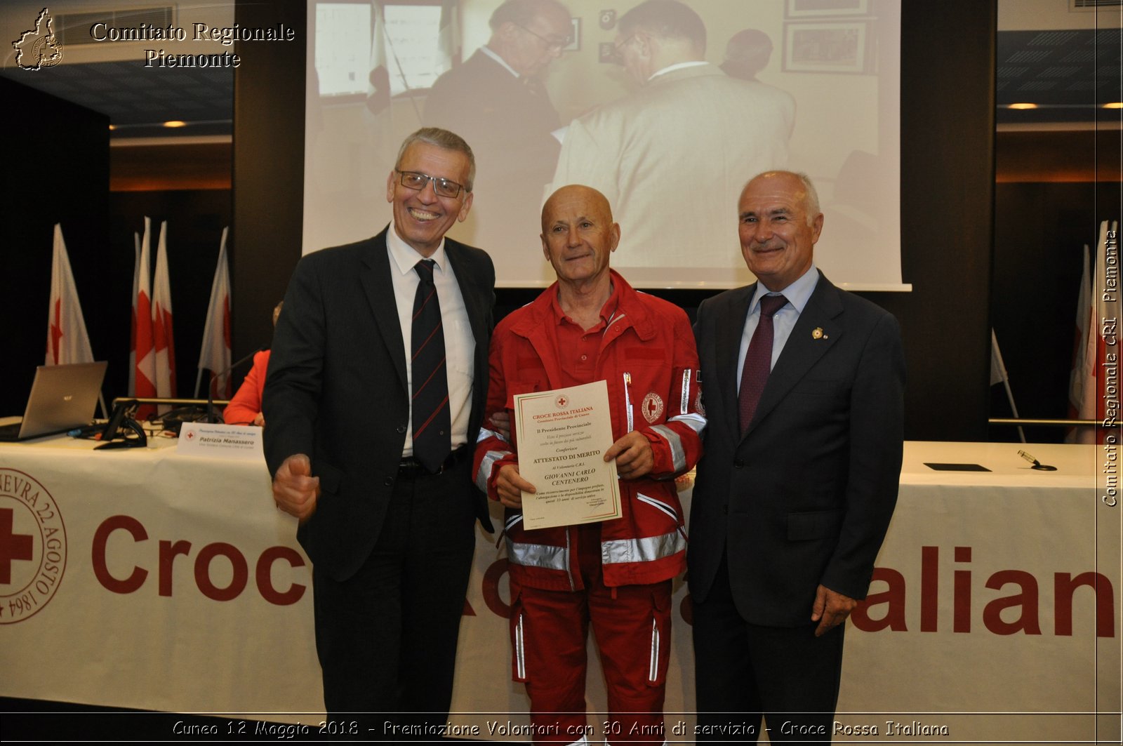 Cuneo 12 Maggio 2018 - Premiazione Volontari con 30 Anni di servizio - Croce Rossa Italiana- Comitato Regionale del Piemonte