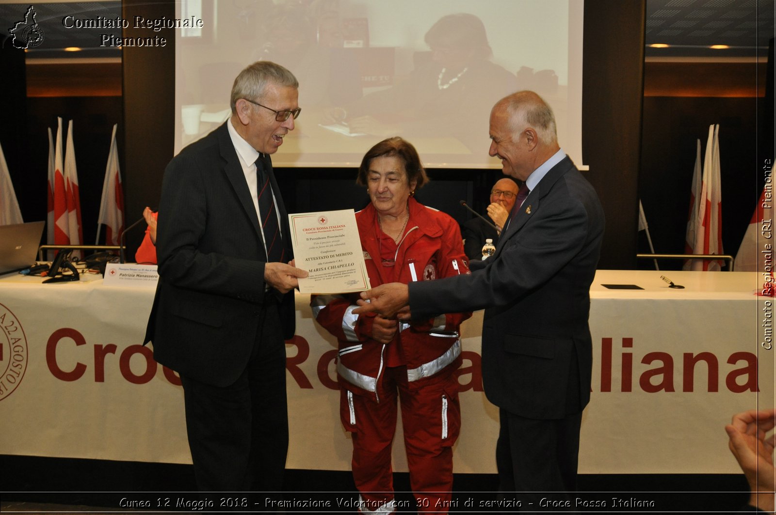 Cuneo 12 Maggio 2018 - Premiazione Volontari con 30 Anni di servizio - Croce Rossa Italiana- Comitato Regionale del Piemonte