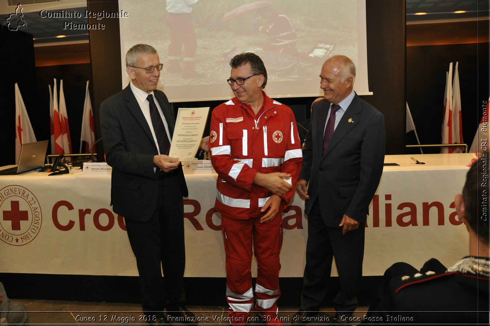 Cuneo 12 Maggio 2018 - Premiazione Volontari con 30 Anni di servizio - Croce Rossa Italiana- Comitato Regionale del Piemonte