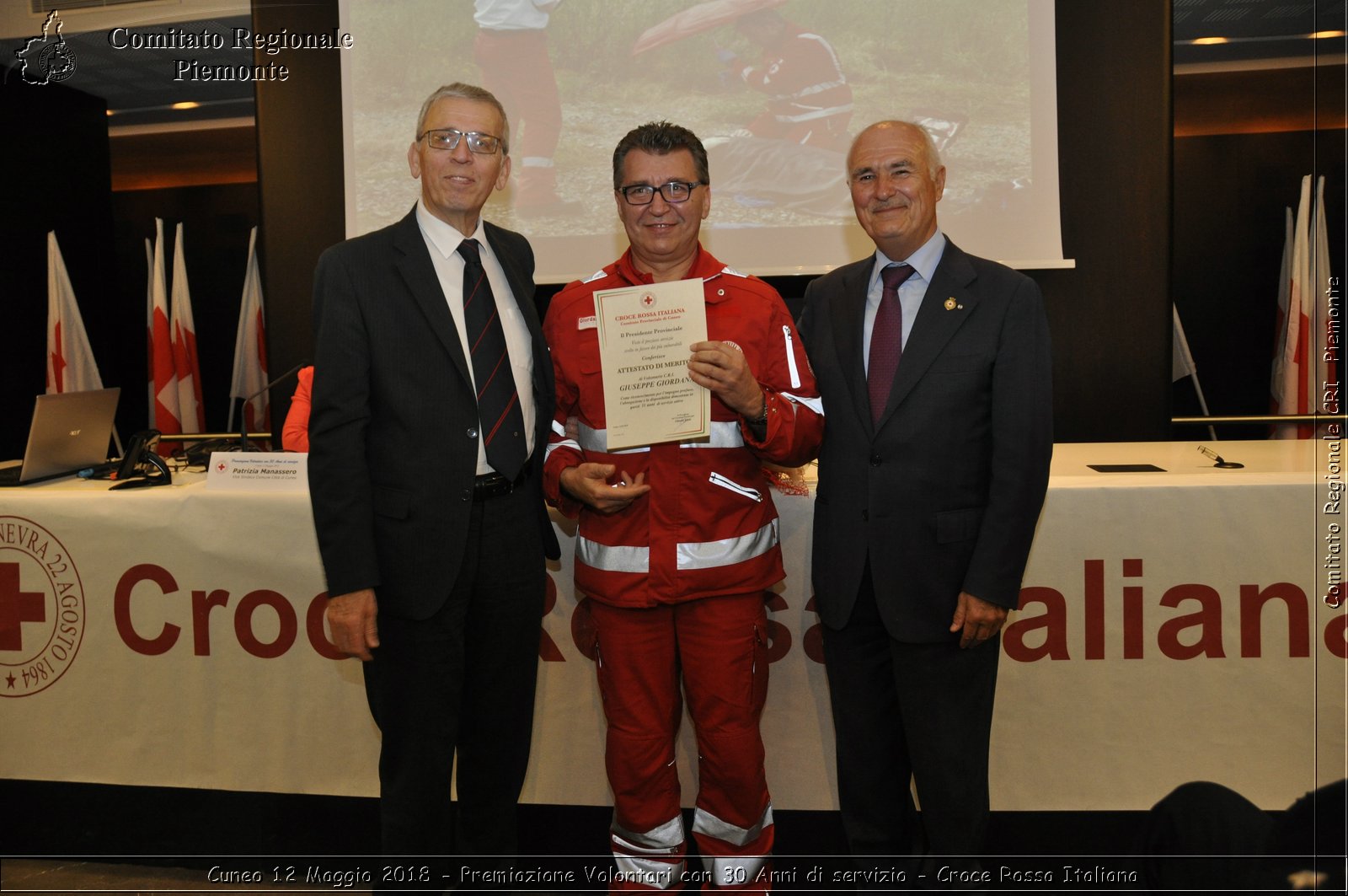 Cuneo 12 Maggio 2018 - Premiazione Volontari con 30 Anni di servizio - Croce Rossa Italiana- Comitato Regionale del Piemonte