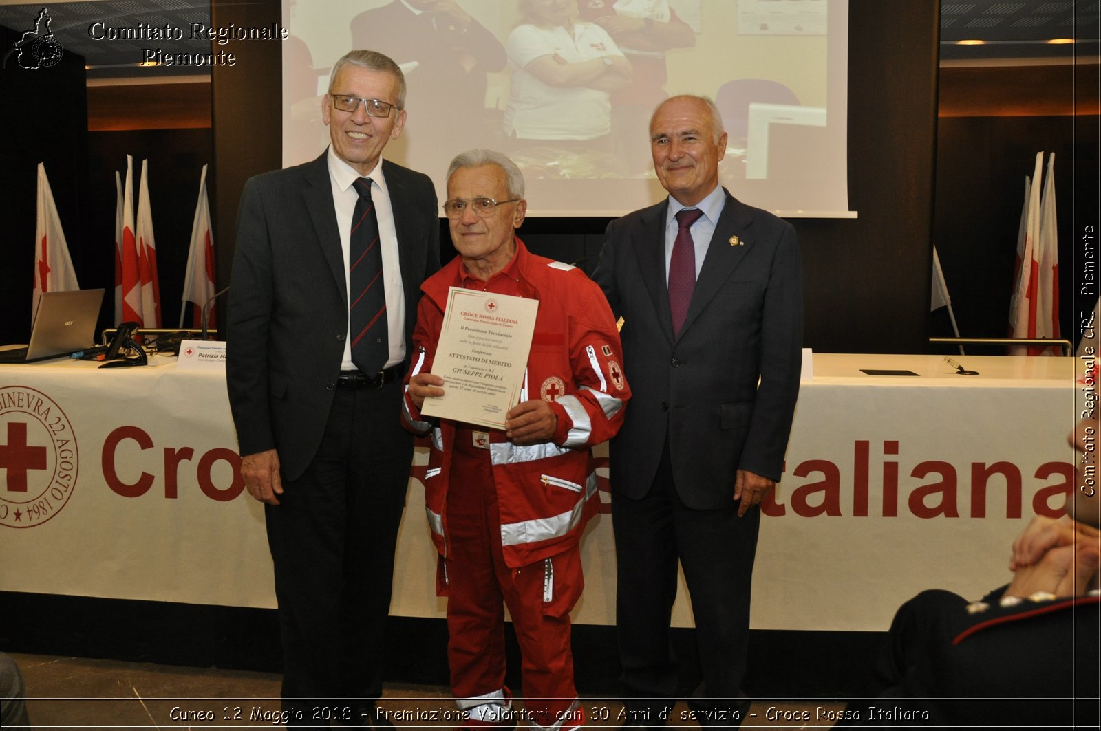 Cuneo 12 Maggio 2018 - Premiazione Volontari con 30 Anni di servizio - Croce Rossa Italiana- Comitato Regionale del Piemonte