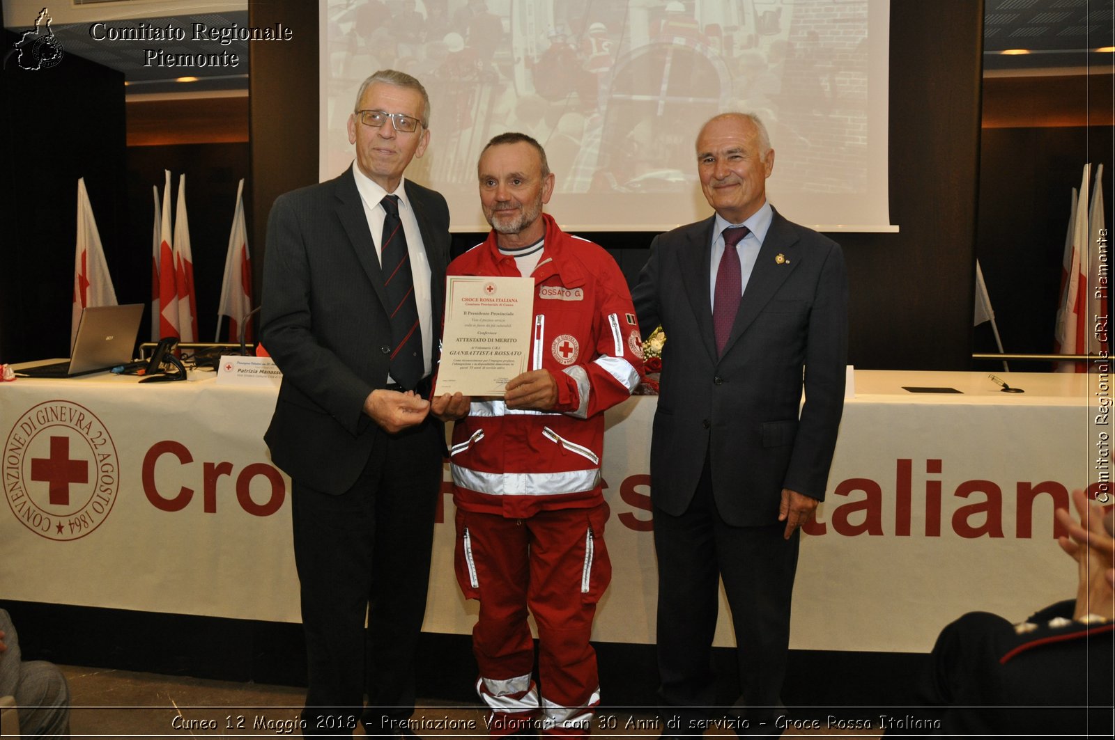 Cuneo 12 Maggio 2018 - Premiazione Volontari con 30 Anni di servizio - Croce Rossa Italiana- Comitato Regionale del Piemonte