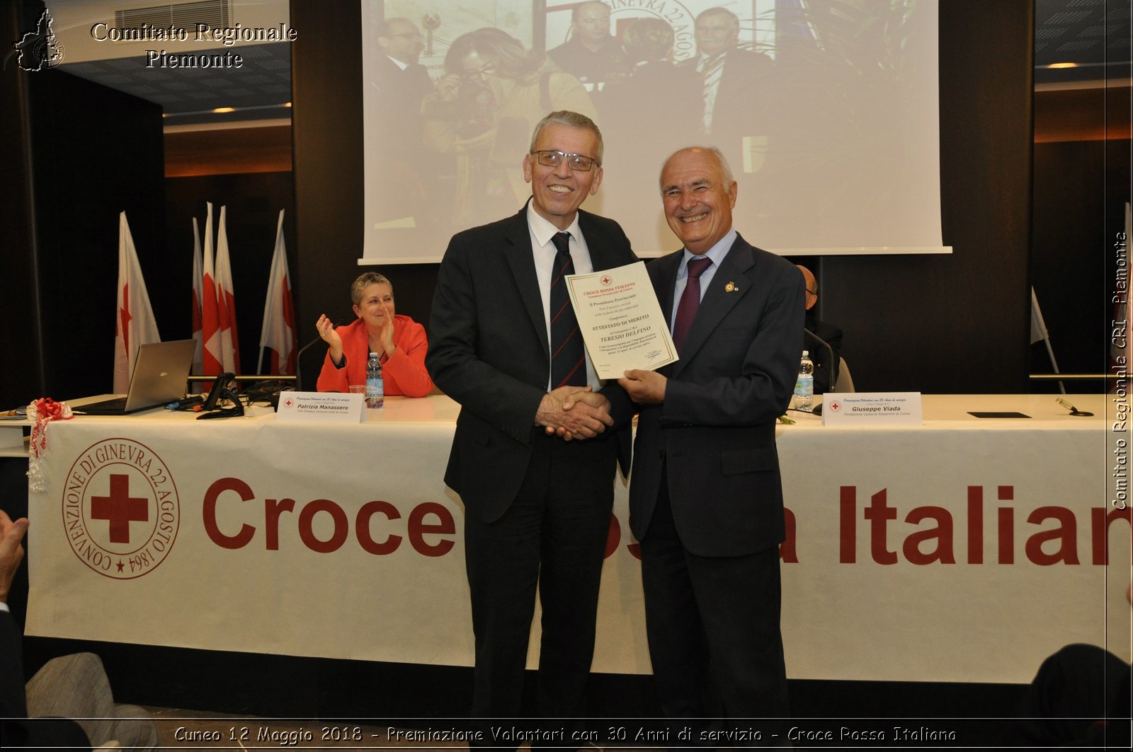 Cuneo 12 Maggio 2018 - Premiazione Volontari con 30 Anni di servizio - Croce Rossa Italiana- Comitato Regionale del Piemonte