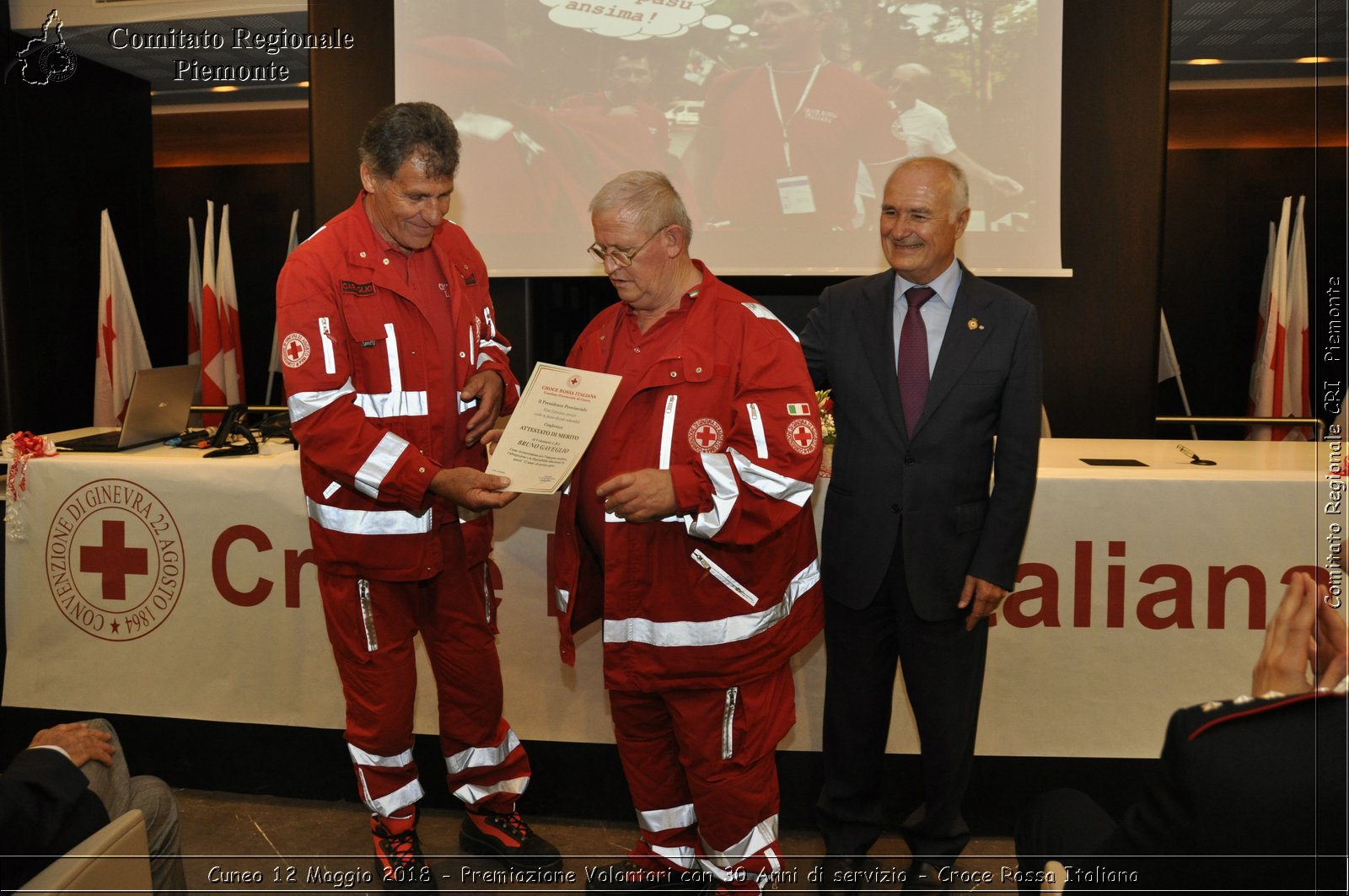 Cuneo 12 Maggio 2018 - Premiazione Volontari con 30 Anni di servizio - Croce Rossa Italiana- Comitato Regionale del Piemonte