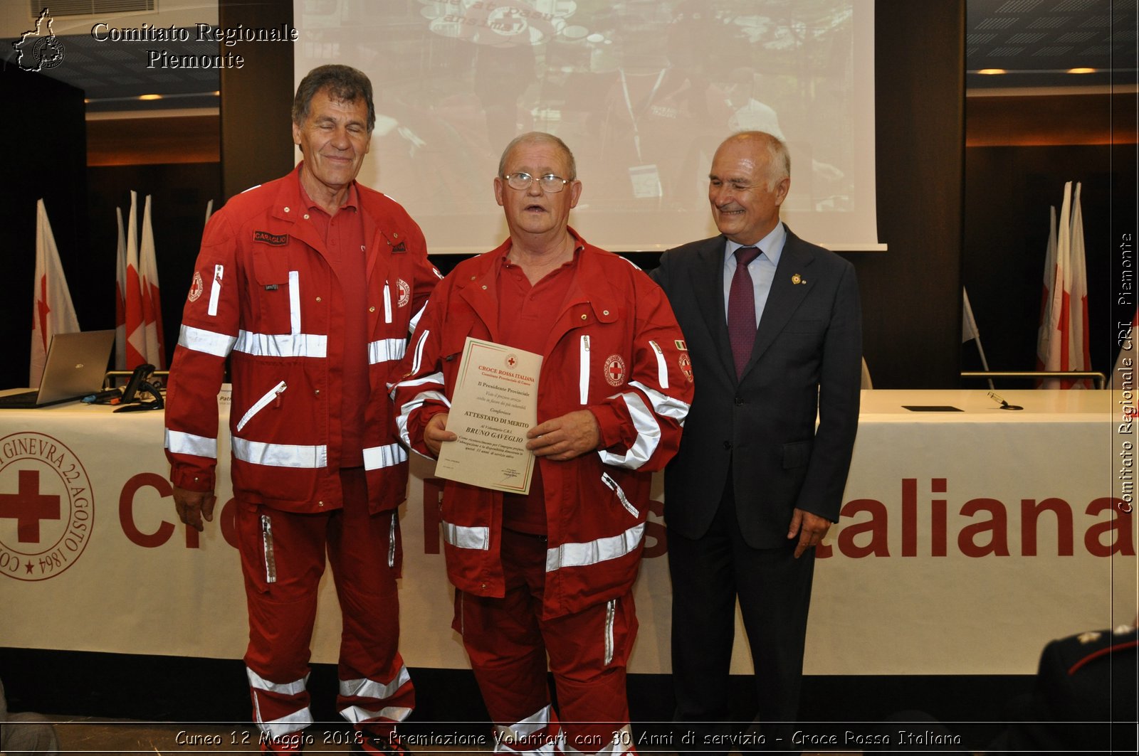 Cuneo 12 Maggio 2018 - Premiazione Volontari con 30 Anni di servizio - Croce Rossa Italiana- Comitato Regionale del Piemonte