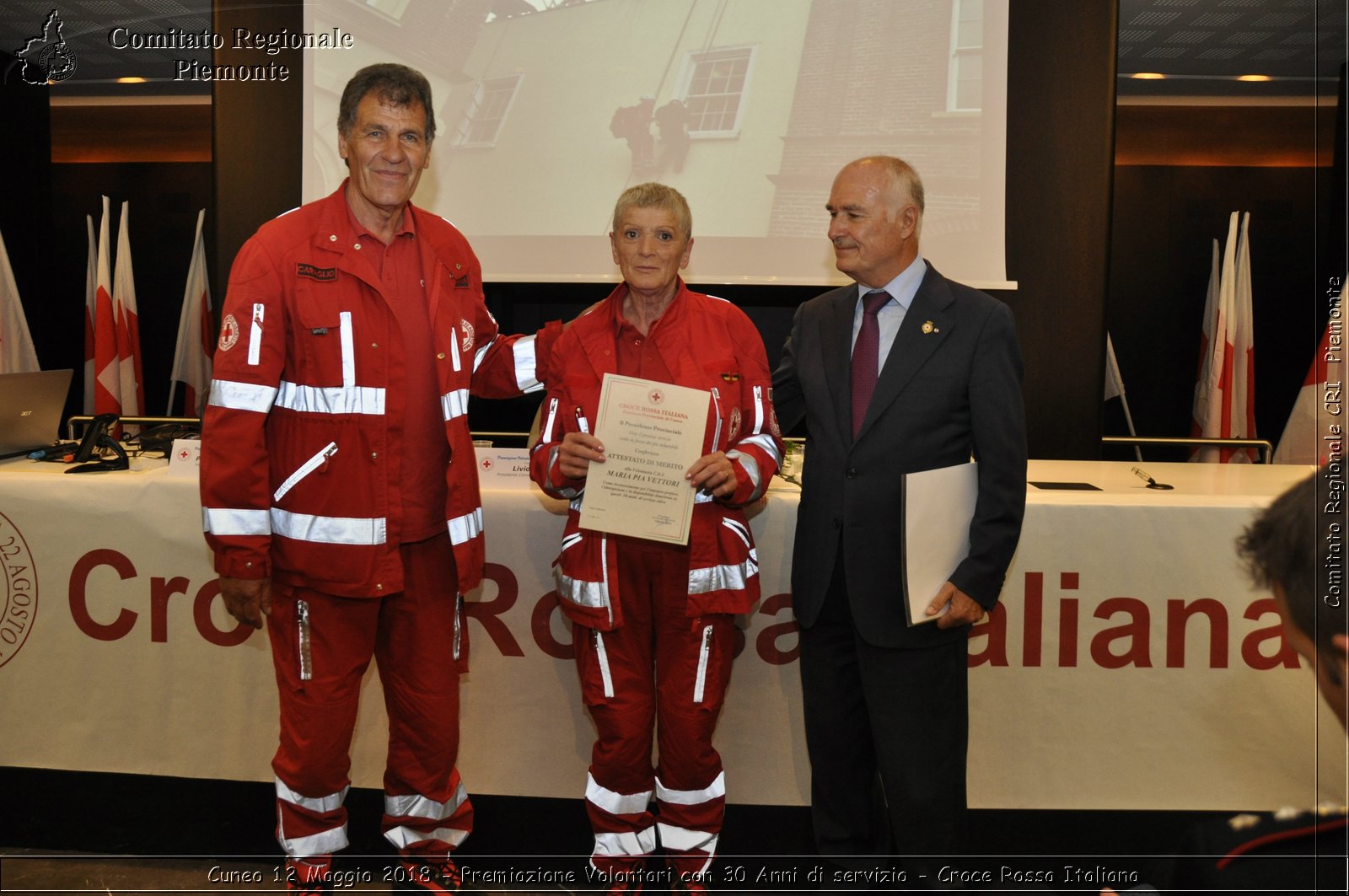 Cuneo 12 Maggio 2018 - Premiazione Volontari con 30 Anni di servizio - Croce Rossa Italiana- Comitato Regionale del Piemonte