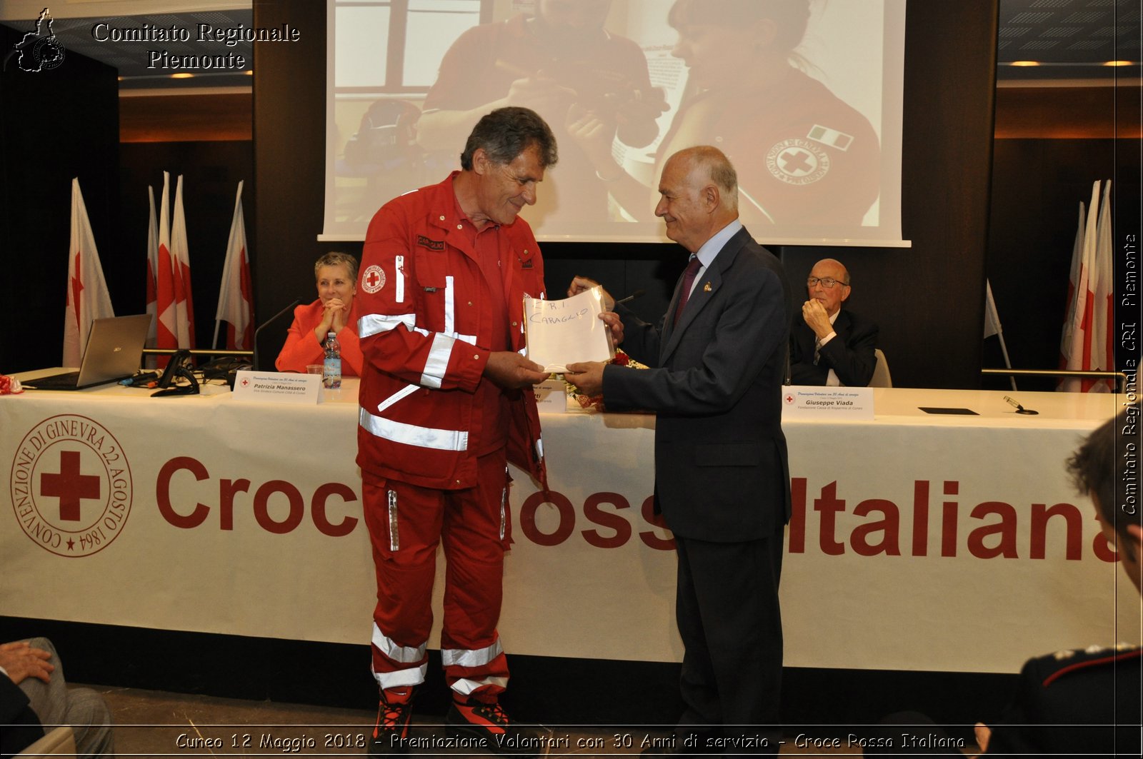 Cuneo 12 Maggio 2018 - Premiazione Volontari con 30 Anni di servizio - Croce Rossa Italiana- Comitato Regionale del Piemonte