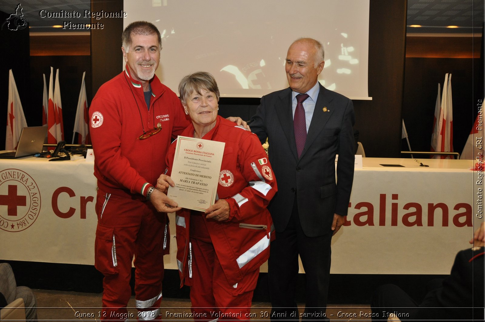 Cuneo 12 Maggio 2018 - Premiazione Volontari con 30 Anni di servizio - Croce Rossa Italiana- Comitato Regionale del Piemonte