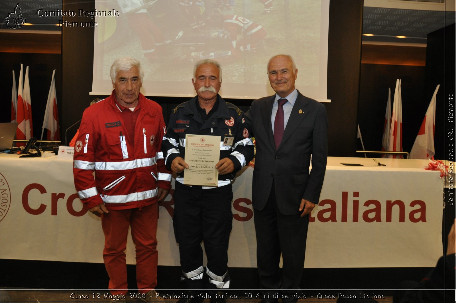 Cuneo 12 Maggio 2018 - Premiazione Volontari con 30 Anni di servizio - Croce Rossa Italiana- Comitato Regionale del Piemonte