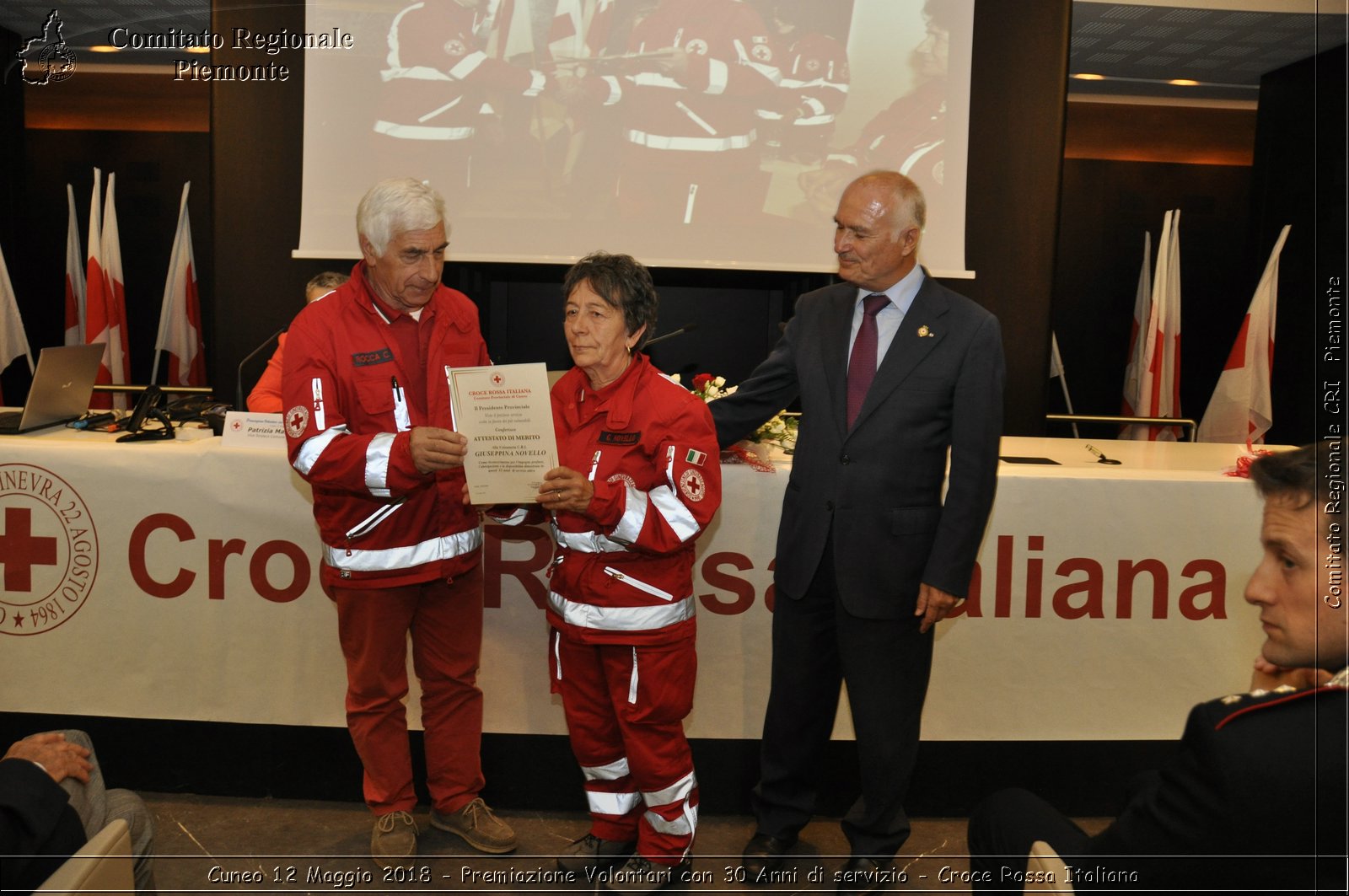 Cuneo 12 Maggio 2018 - Premiazione Volontari con 30 Anni di servizio - Croce Rossa Italiana- Comitato Regionale del Piemonte