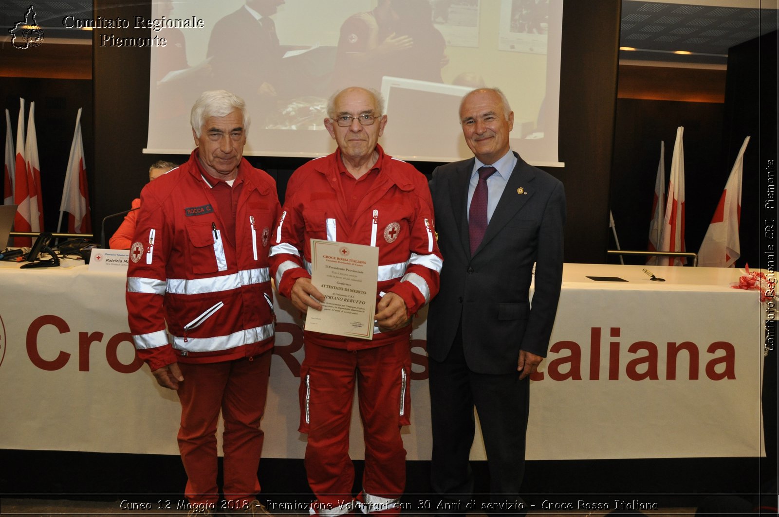 Cuneo 12 Maggio 2018 - Premiazione Volontari con 30 Anni di servizio - Croce Rossa Italiana- Comitato Regionale del Piemonte