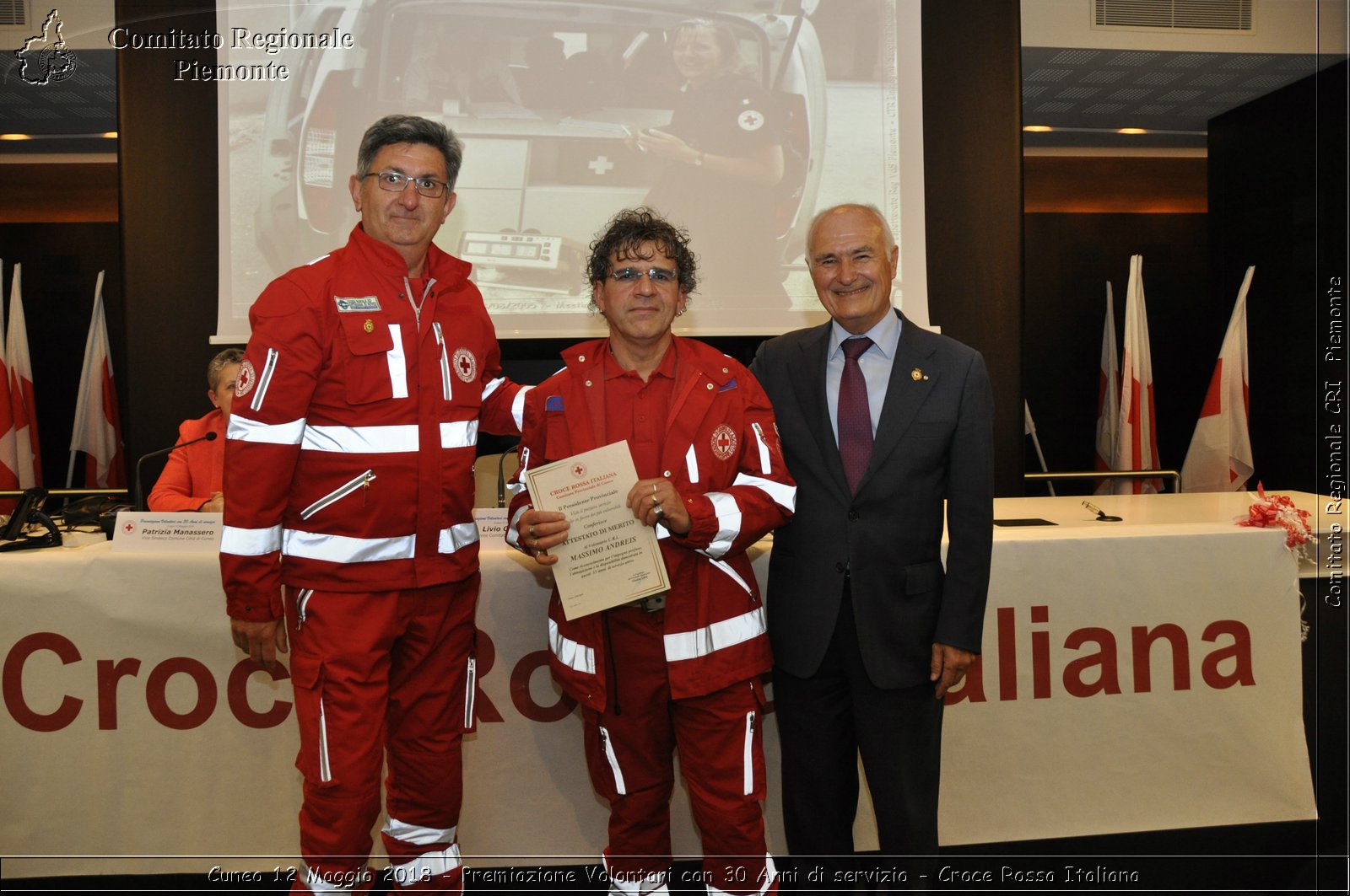 Cuneo 12 Maggio 2018 - Premiazione Volontari con 30 Anni di servizio - Croce Rossa Italiana- Comitato Regionale del Piemonte