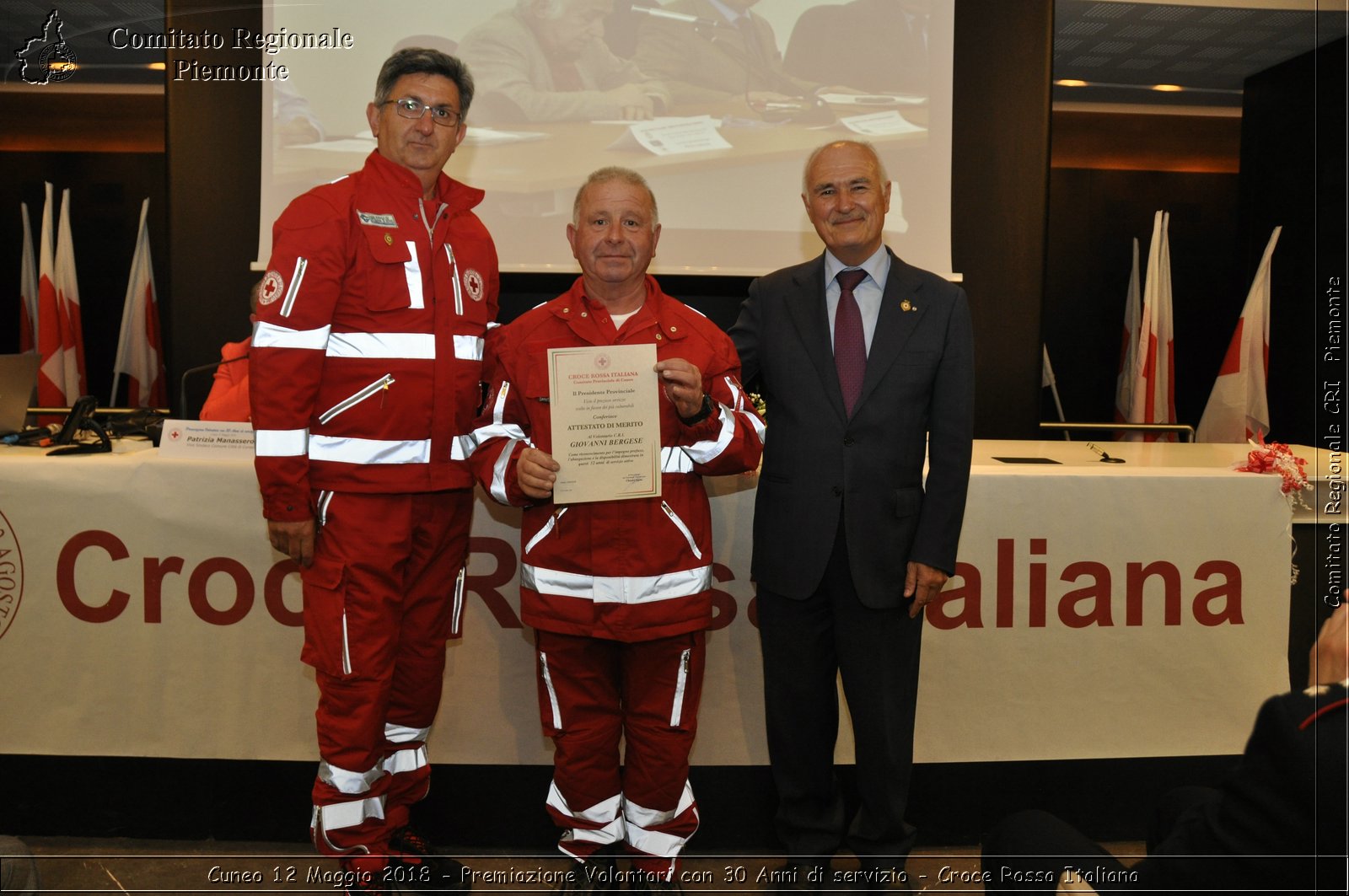 Cuneo 12 Maggio 2018 - Premiazione Volontari con 30 Anni di servizio - Croce Rossa Italiana- Comitato Regionale del Piemonte