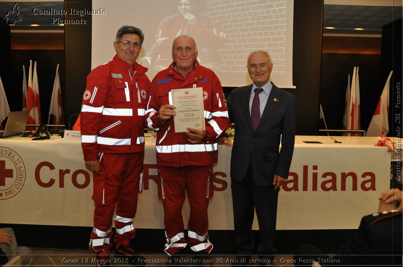 Cuneo 12 Maggio 2018 - Premiazione Volontari con 30 Anni di servizio - Croce Rossa Italiana- Comitato Regionale del Piemonte