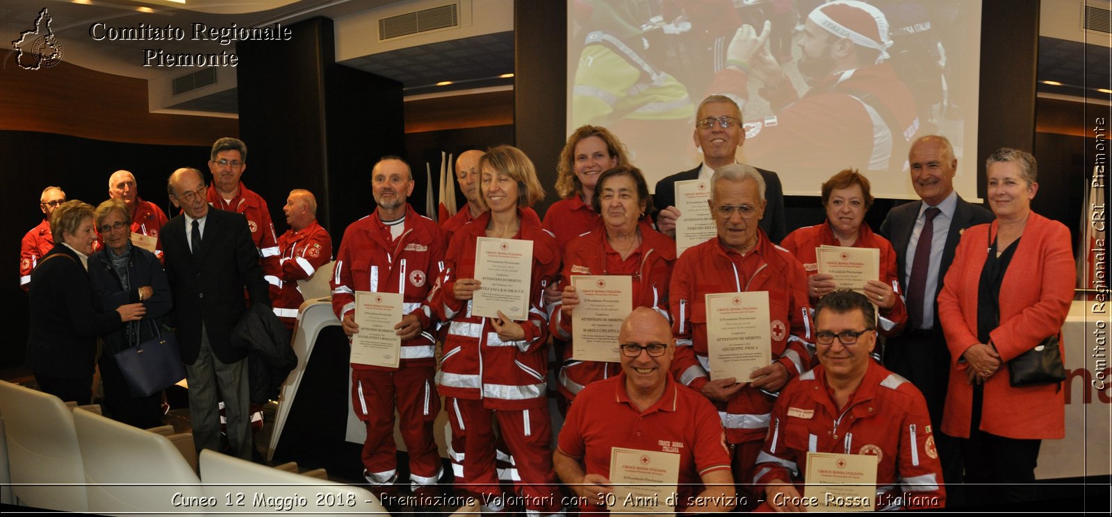 Cuneo 12 Maggio 2018 - Premiazione Volontari con 30 Anni di servizio - Croce Rossa Italiana- Comitato Regionale del Piemonte