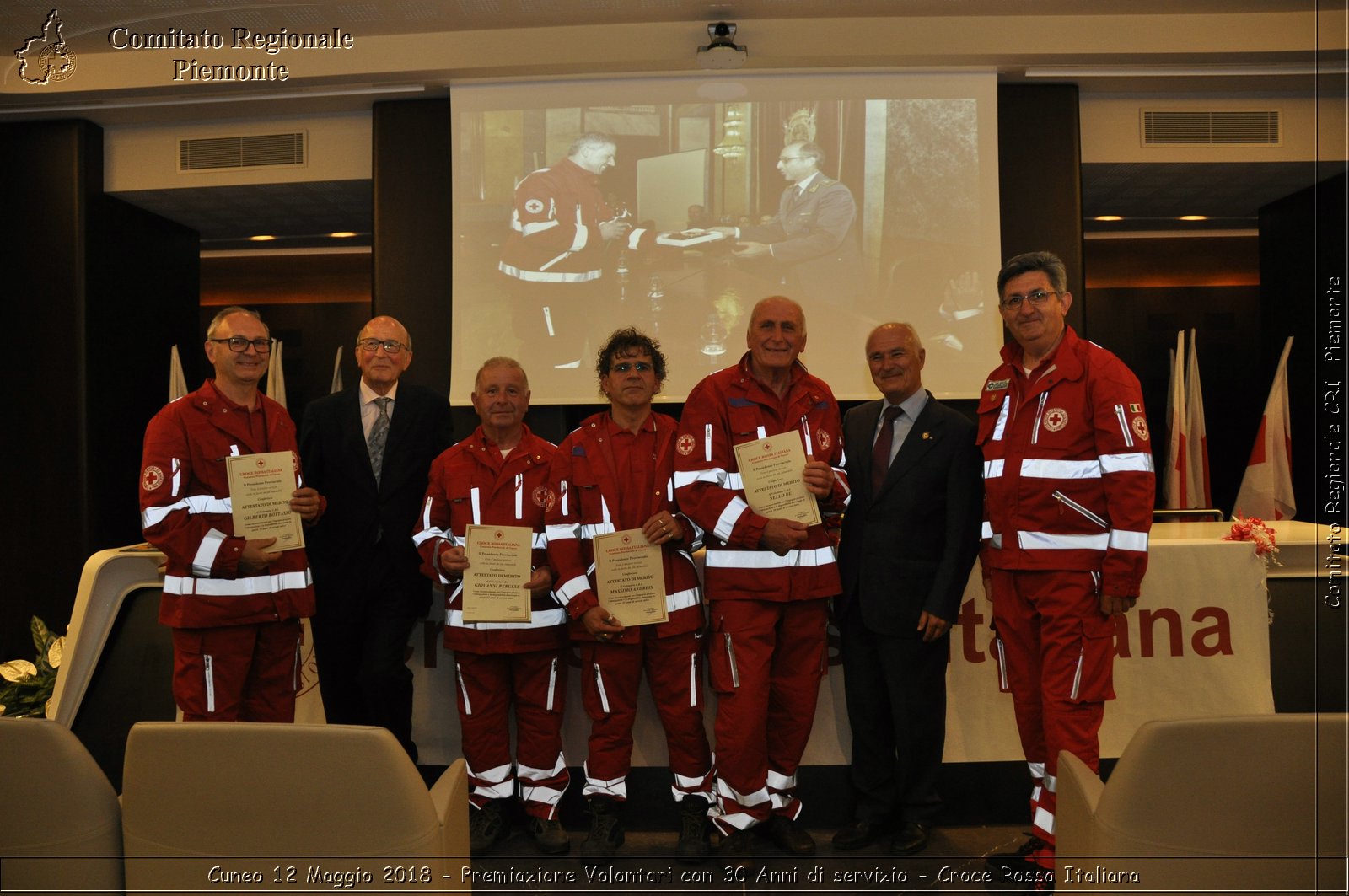 Cuneo 12 Maggio 2018 - Premiazione Volontari con 30 Anni di servizio - Croce Rossa Italiana- Comitato Regionale del Piemonte