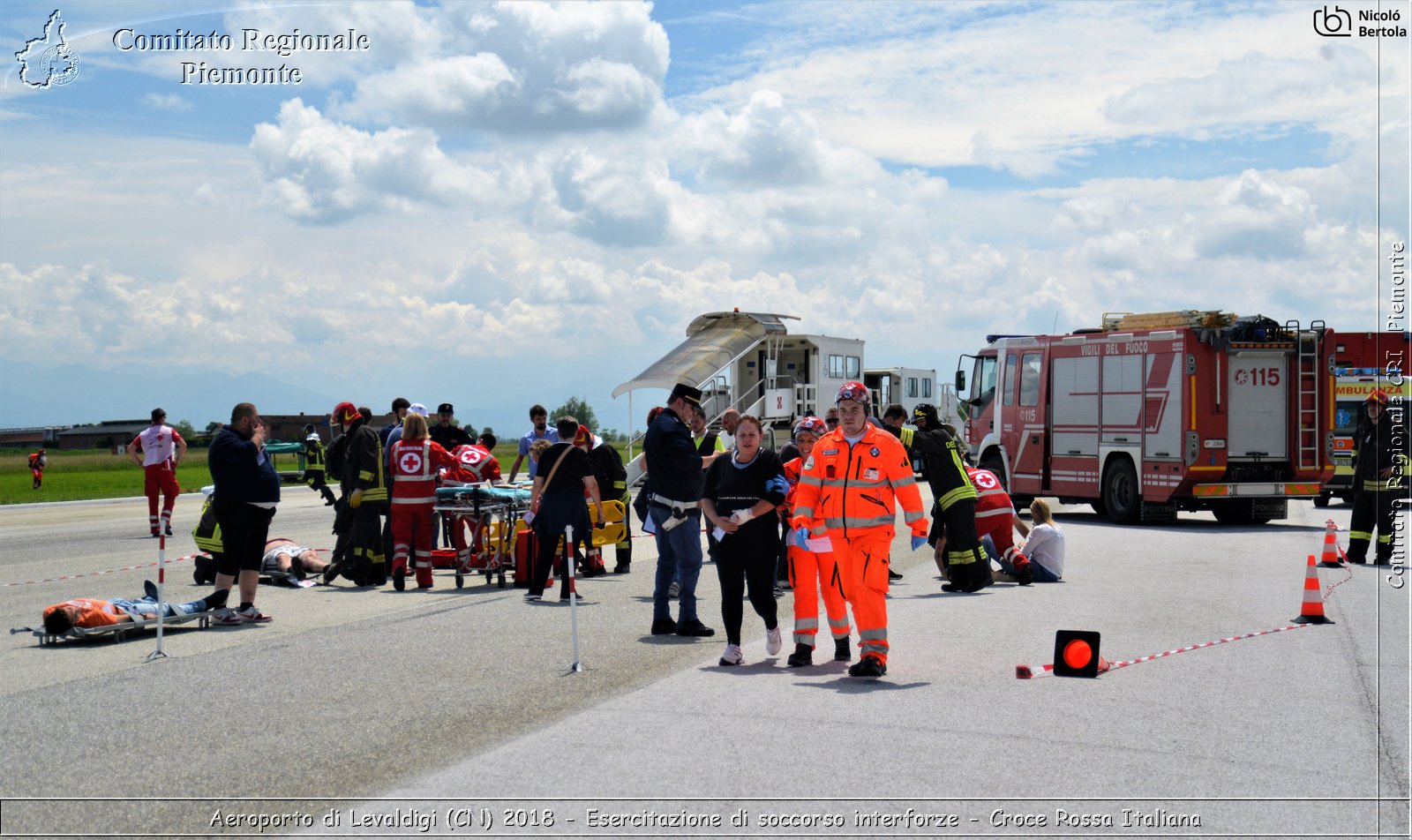 Aeroporto di Levaldigi (CN) 2018 - Esercitazione di Soccorso interforze - Croce Rossa Italiana- Comitato Regionale del Piemonte