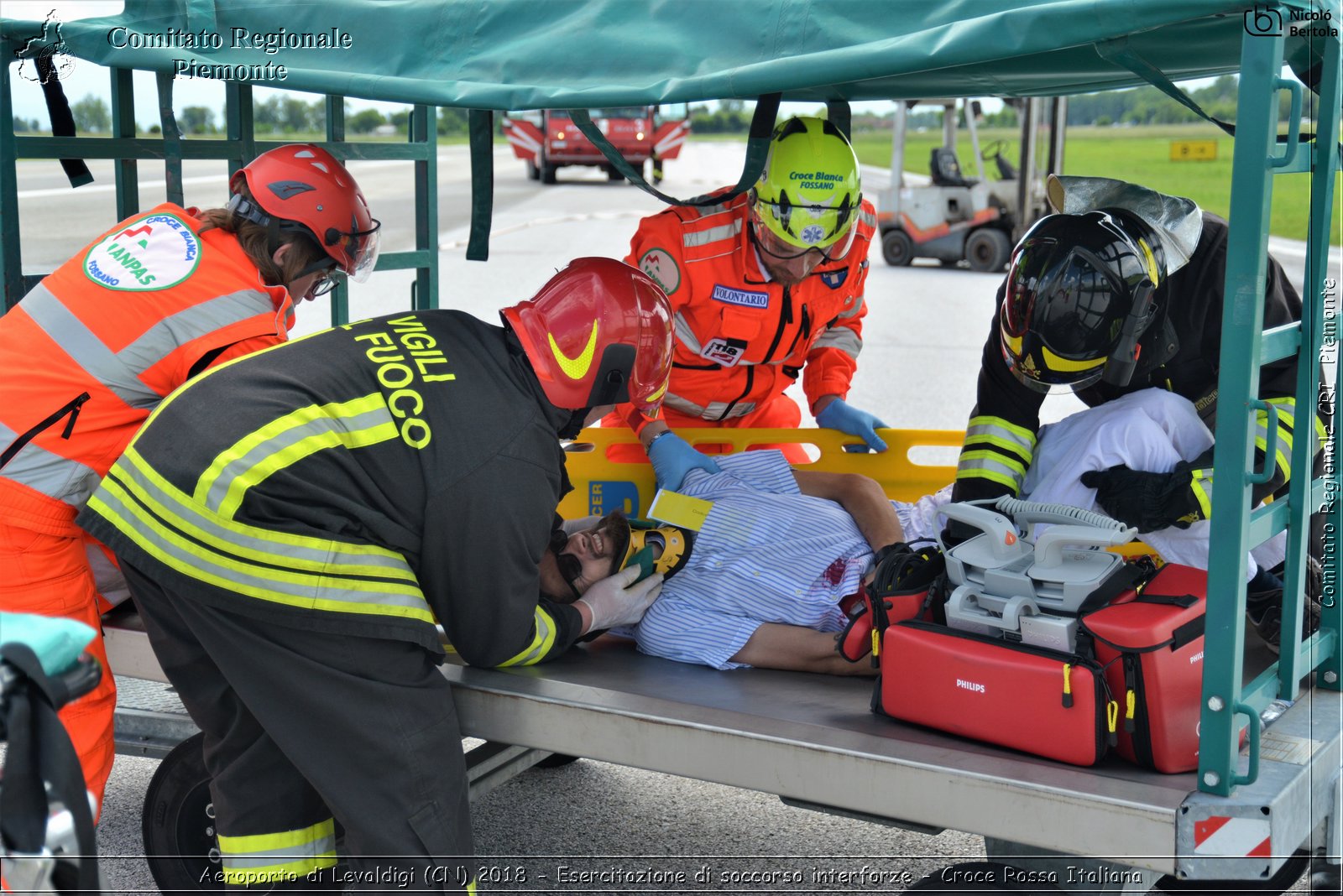 Aeroporto di Levaldigi (CN) 2018 - Esercitazione di Soccorso interforze - Croce Rossa Italiana- Comitato Regionale del Piemonte