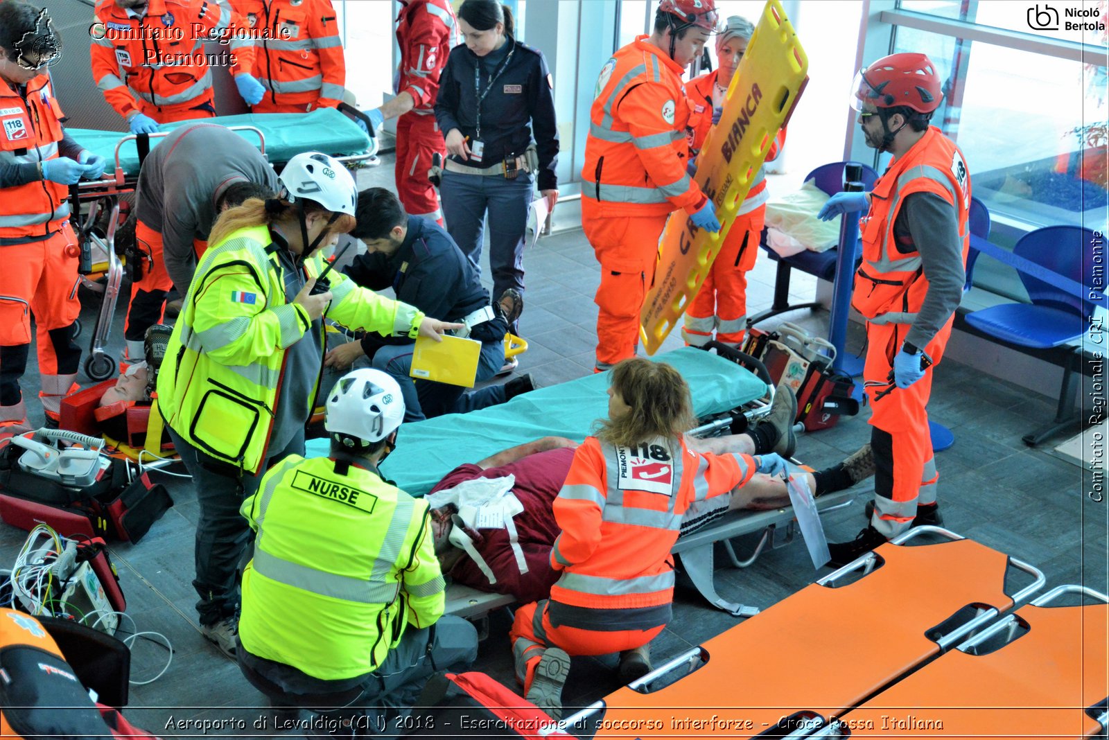 Aeroporto di Levaldigi (CN) 2018 - Esercitazione di Soccorso interforze - Croce Rossa Italiana- Comitato Regionale del Piemonte