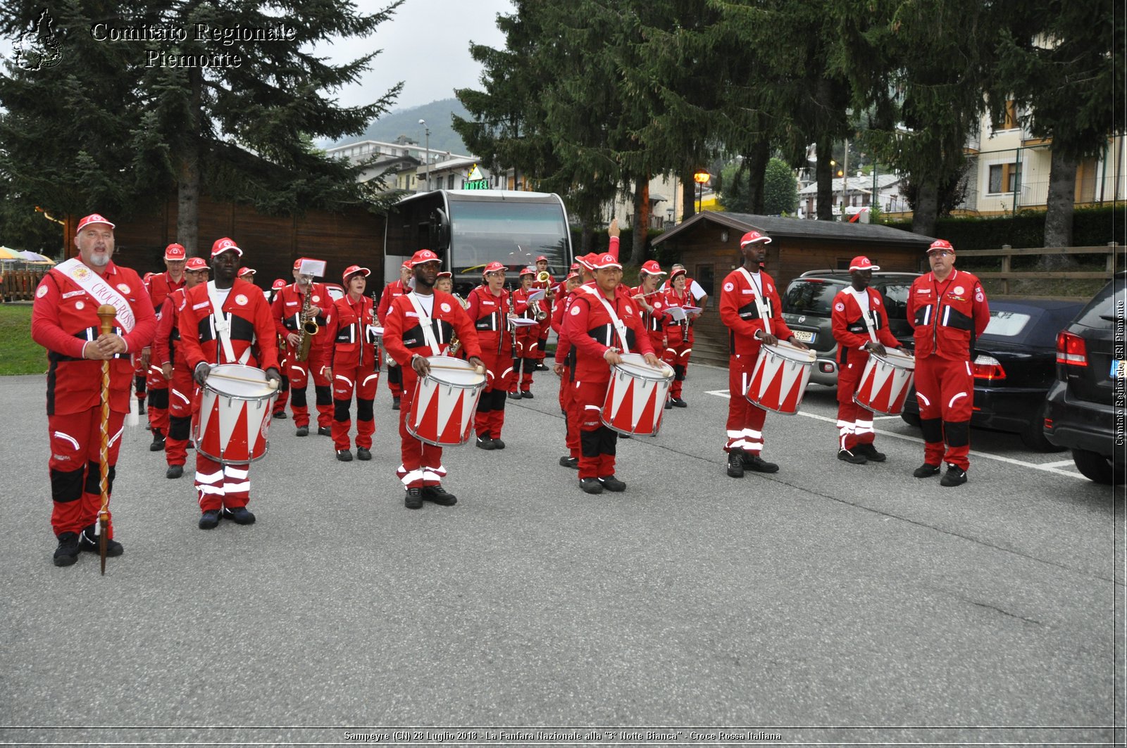 Sampeyre (CN) 28 Luglio 2018 - La Fanfara Nazionale alla "3 Notte Bianca" - Croce Rossa Italiana - Comitato Regionale del Piemonte