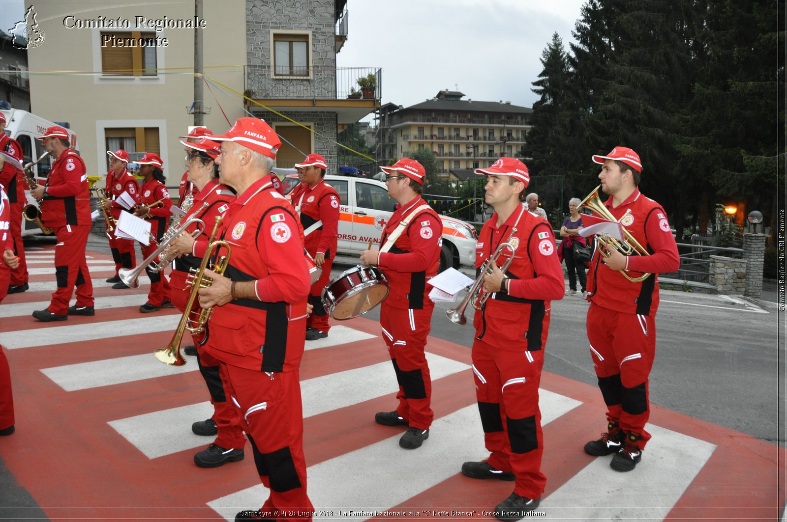 Sampeyre (CN) 28 Luglio 2018 - La Fanfara Nazionale alla "3 Notte Bianca" - Croce Rossa Italiana - Comitato Regionale del Piemonte