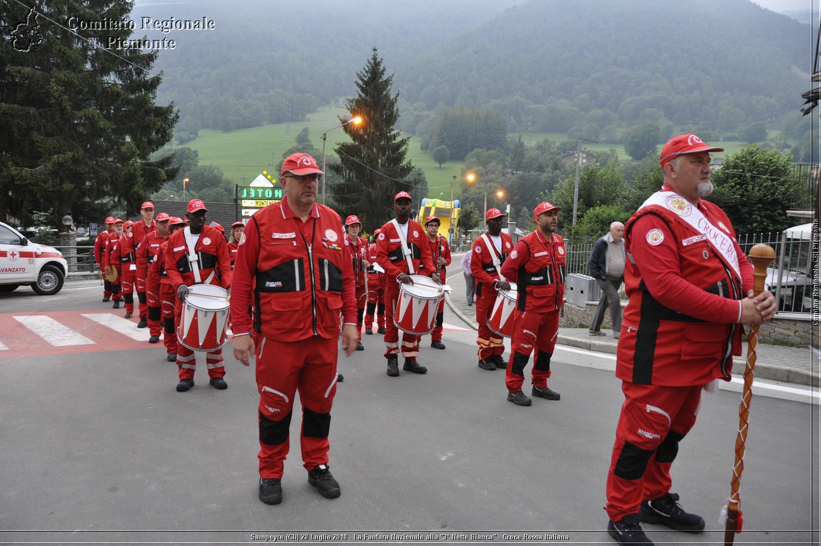 Sampeyre (CN) 28 Luglio 2018 - La Fanfara Nazionale alla "3 Notte Bianca" - Croce Rossa Italiana - Comitato Regionale del Piemonte