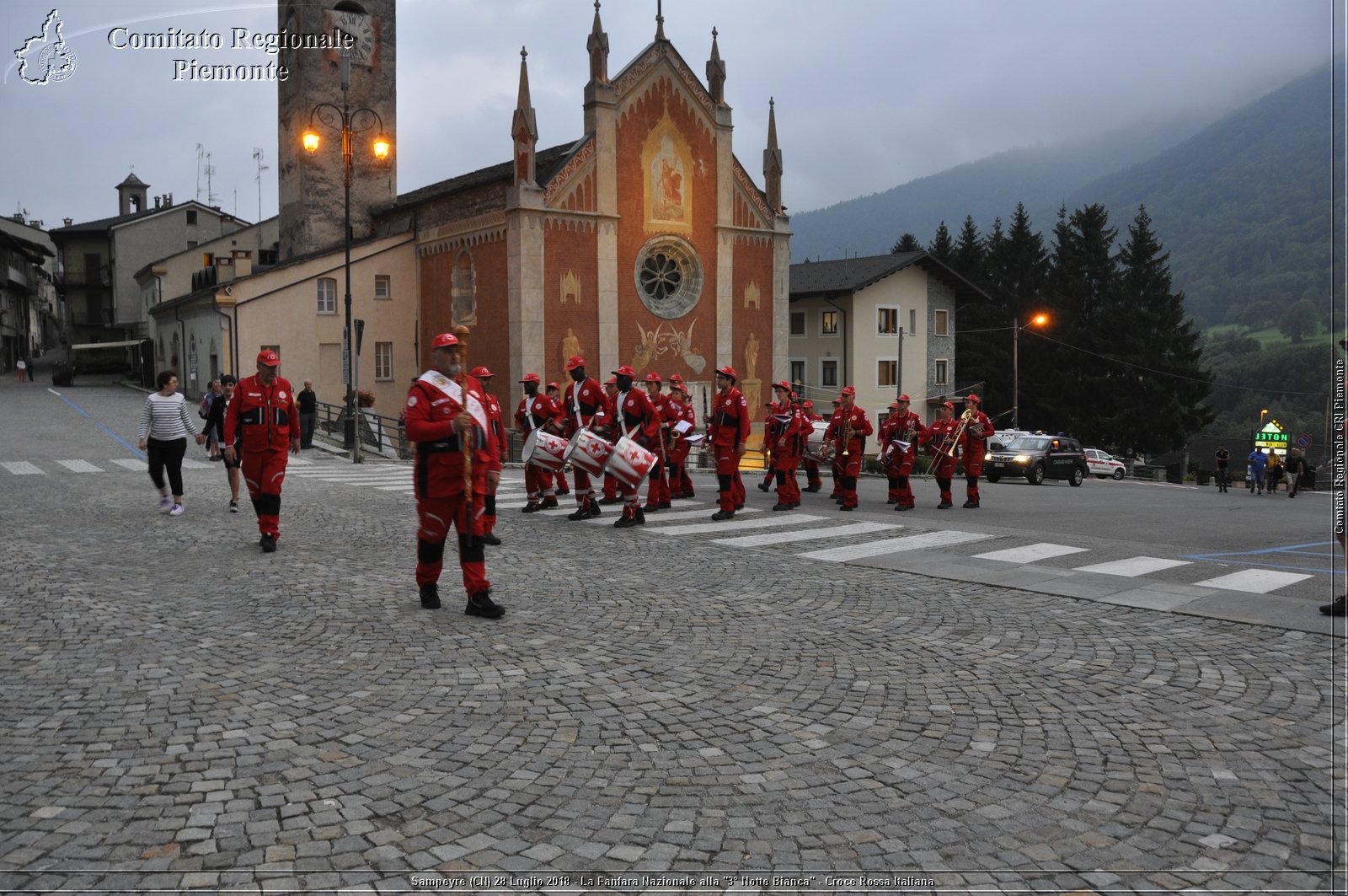 Sampeyre (CN) 28 Luglio 2018 - La Fanfara Nazionale alla "3 Notte Bianca" - Croce Rossa Italiana - Comitato Regionale del Piemonte