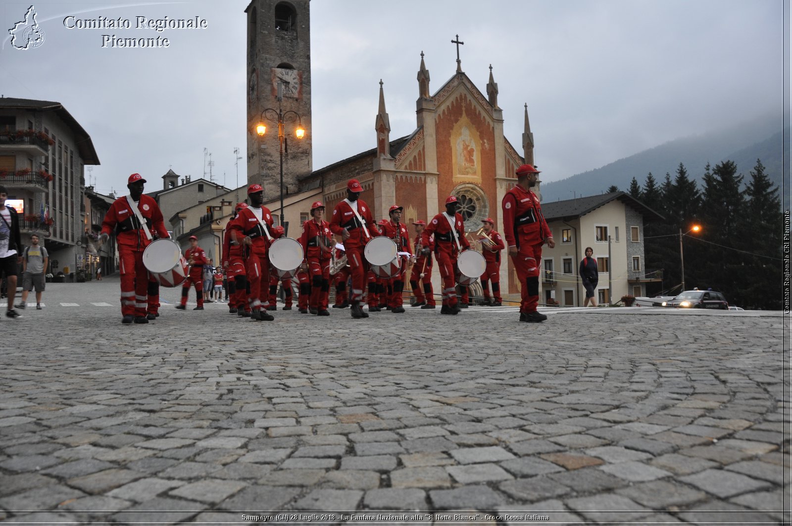 Sampeyre (CN) 28 Luglio 2018 - La Fanfara Nazionale alla "3 Notte Bianca" - Croce Rossa Italiana - Comitato Regionale del Piemonte