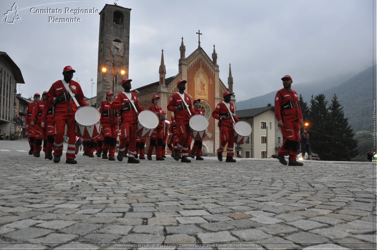 Sampeyre (CN) 28 Luglio 2018 - La Fanfara Nazionale alla "3 Notte Bianca" - Croce Rossa Italiana - Comitato Regionale del Piemonte