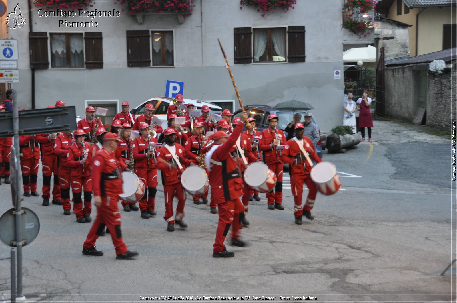 Sampeyre (CN) 28 Luglio 2018 - La Fanfara Nazionale alla "3 Notte Bianca" - Croce Rossa Italiana - Comitato Regionale del Piemonte