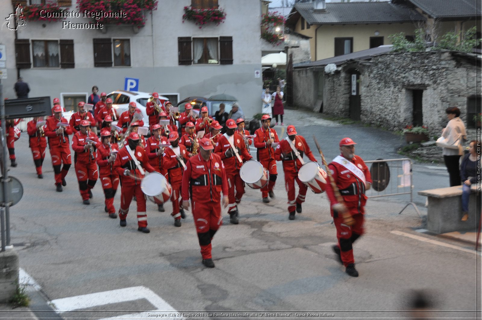 Sampeyre (CN) 28 Luglio 2018 - La Fanfara Nazionale alla "3 Notte Bianca" - Croce Rossa Italiana - Comitato Regionale del Piemonte