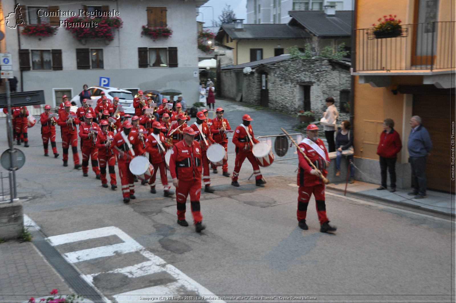 Sampeyre (CN) 28 Luglio 2018 - La Fanfara Nazionale alla "3 Notte Bianca" - Croce Rossa Italiana - Comitato Regionale del Piemonte