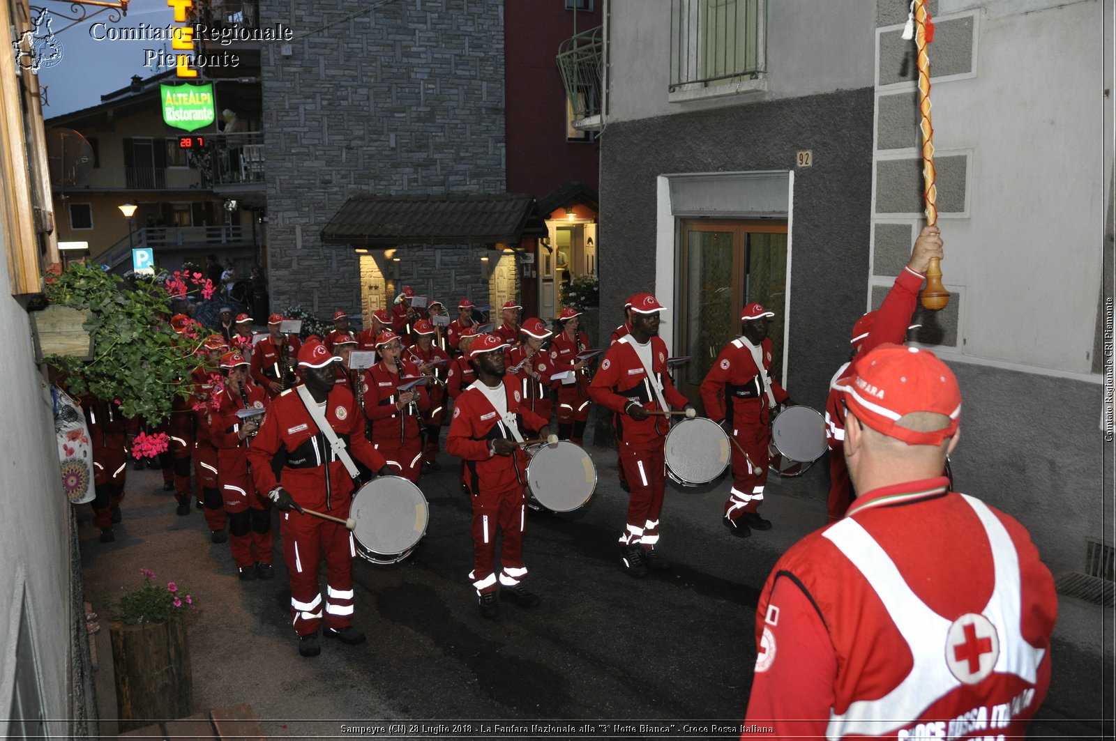 Sampeyre (CN) 28 Luglio 2018 - La Fanfara Nazionale alla "3 Notte Bianca" - Croce Rossa Italiana - Comitato Regionale del Piemonte