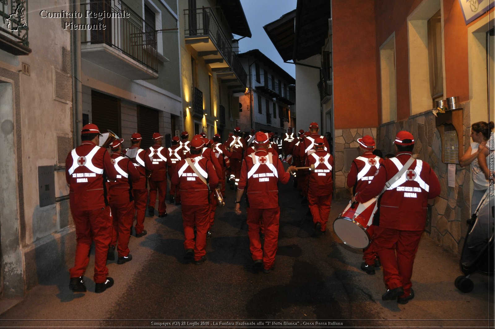 Sampeyre (CN) 28 Luglio 2018 - La Fanfara Nazionale alla "3 Notte Bianca" - Croce Rossa Italiana - Comitato Regionale del Piemonte