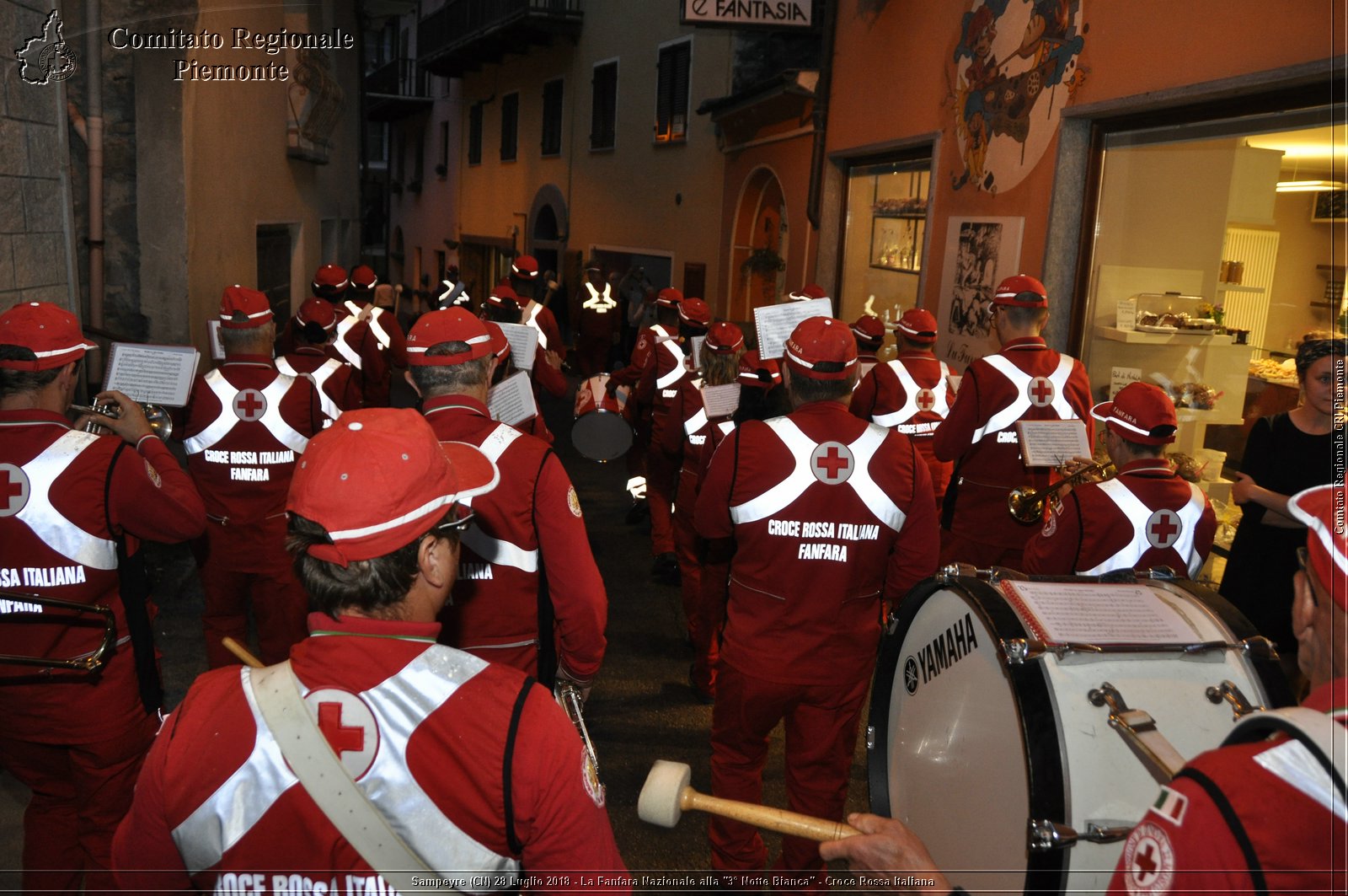 Sampeyre (CN) 28 Luglio 2018 - La Fanfara Nazionale alla "3 Notte Bianca" - Croce Rossa Italiana - Comitato Regionale del Piemonte