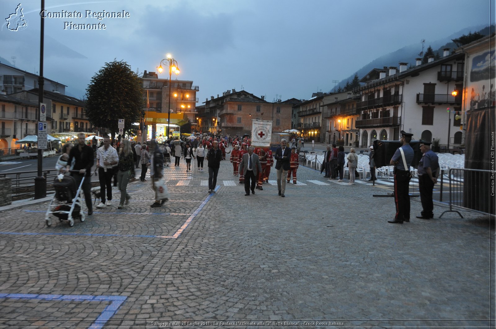 Sampeyre (CN) 28 Luglio 2018 - La Fanfara Nazionale alla "3 Notte Bianca" - Croce Rossa Italiana - Comitato Regionale del Piemonte